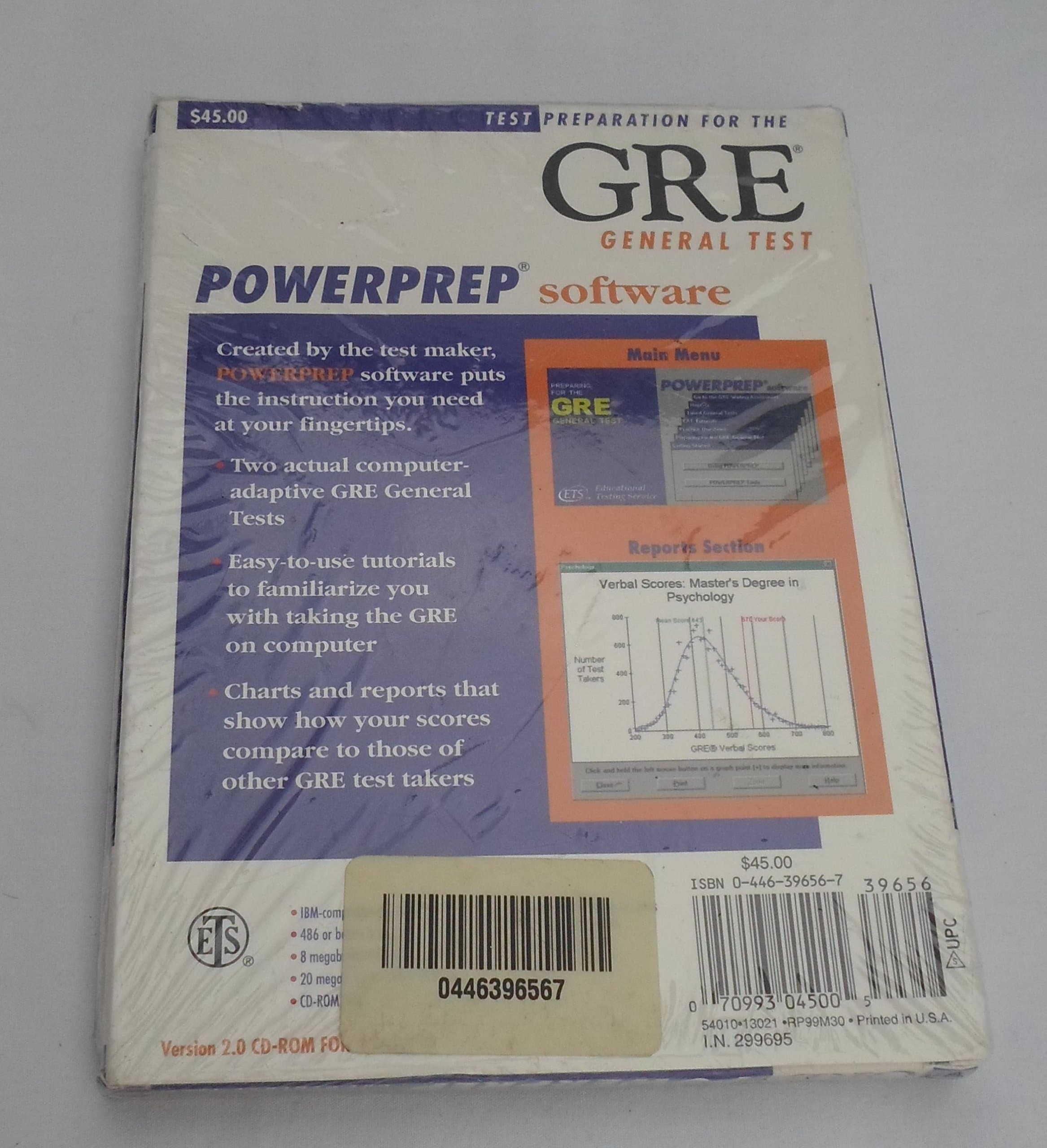 Gre Powerprep Software: Test Preparation for the Gre General Test, Version 2.0 CD-ROM – CD-ROM, November 1, 1999