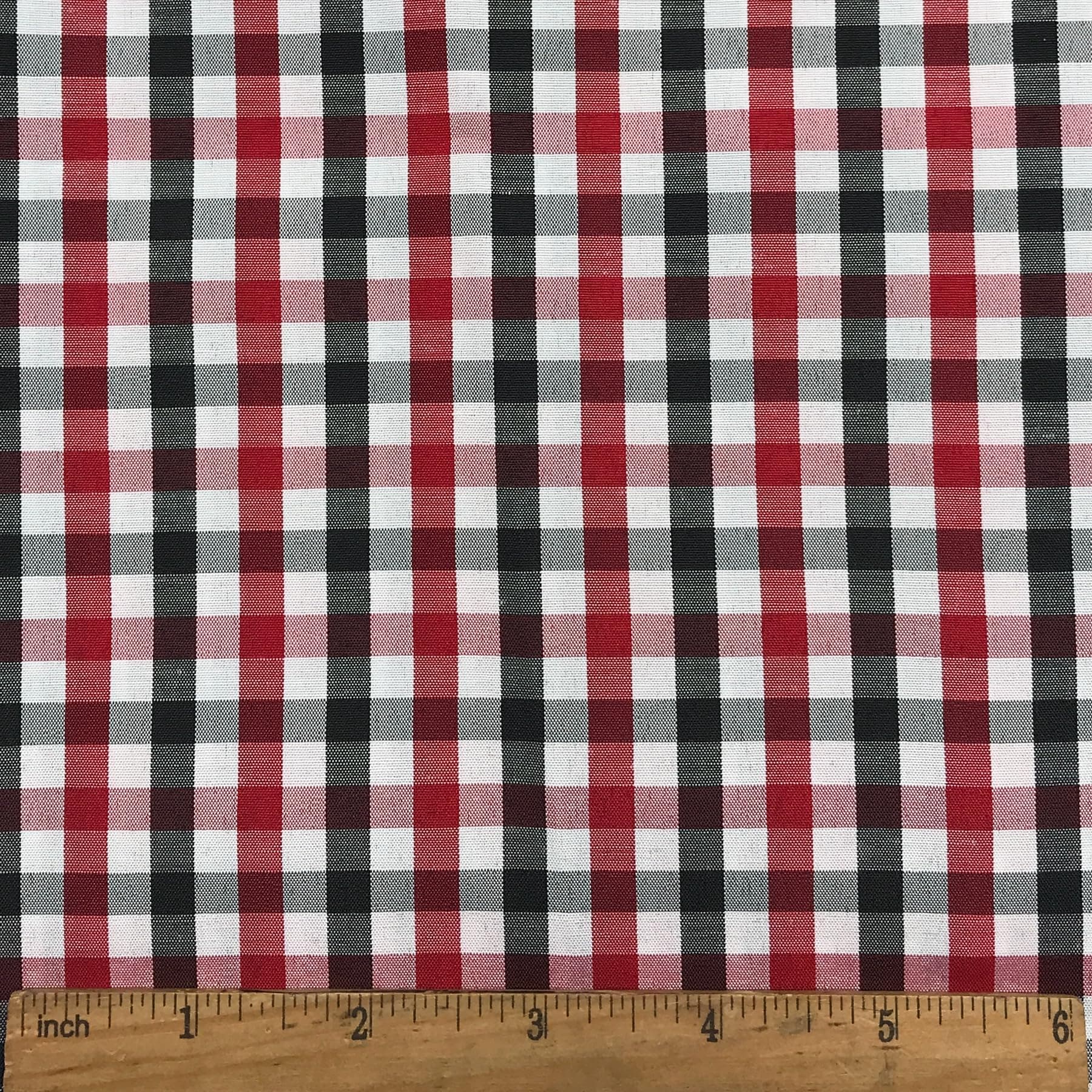 Red-Black-White Small Checker Gingham Fabric 57inch Width Polyester for DIY Sewing Holiday Craft Christmas Ornaments Decoration 2 Yards
