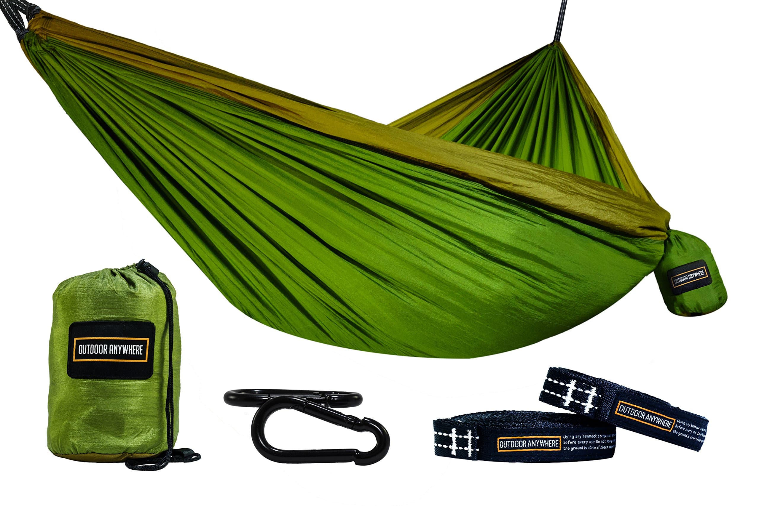 Double Camping Hammock - 15 Loop 9 FT Adjustable Suspension Tree Straps - Lightweight 210T Nylon Hammock for Backpacking - Extra Large 111" (L) x 73" (W) - Supports up to 600 lbs