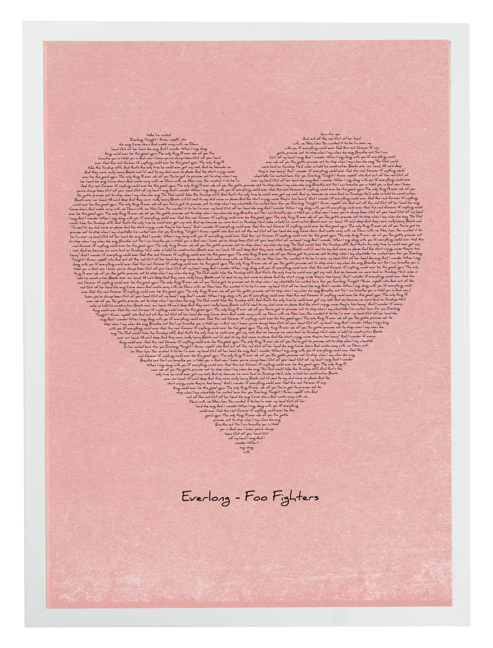 MixPixie Typographic Lyrics Print-Everlong Foo Fighters Heart (Red), Paper, 42 x 29.7 x 0.1 cm