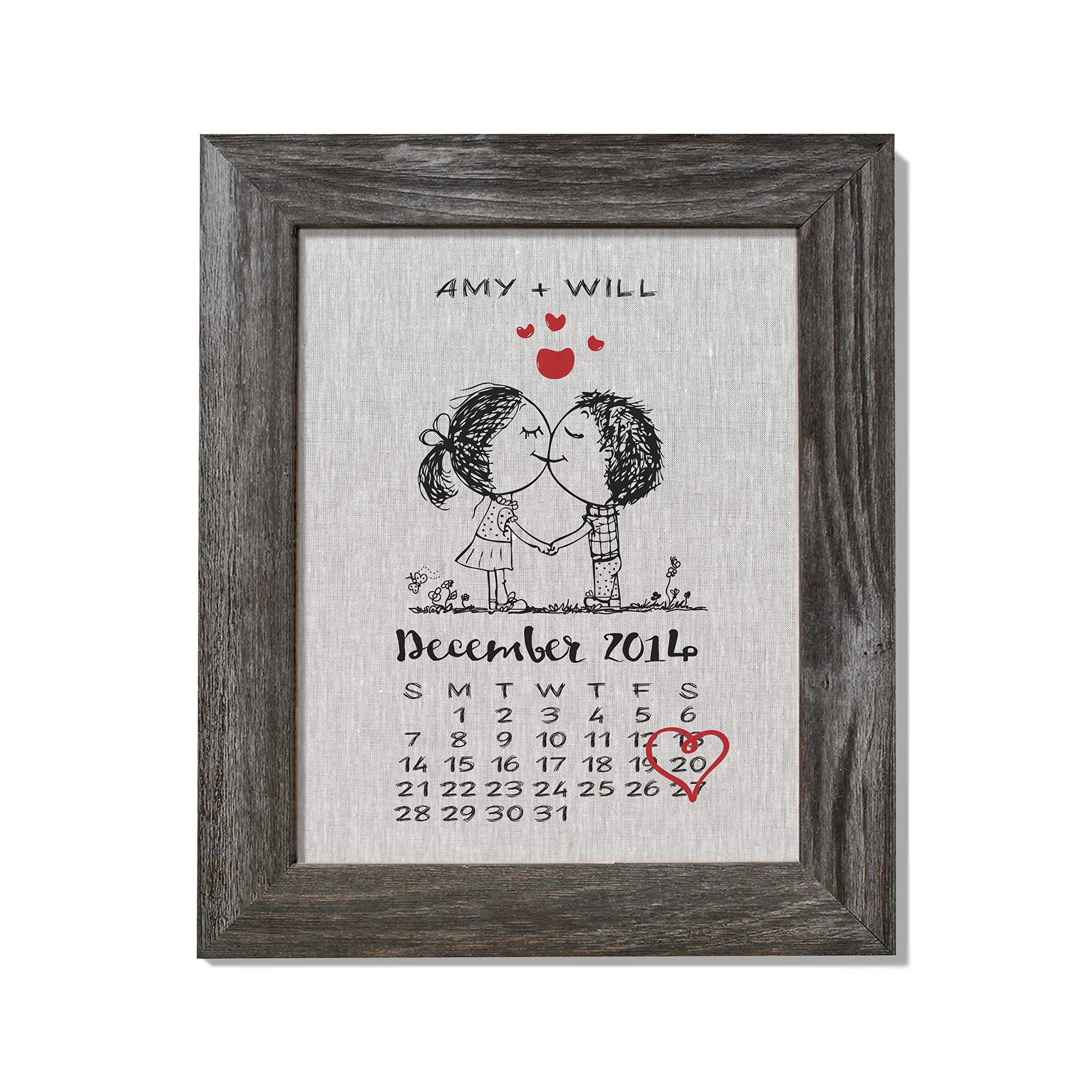 12th Anniversary Gift, Personalized Linen Print