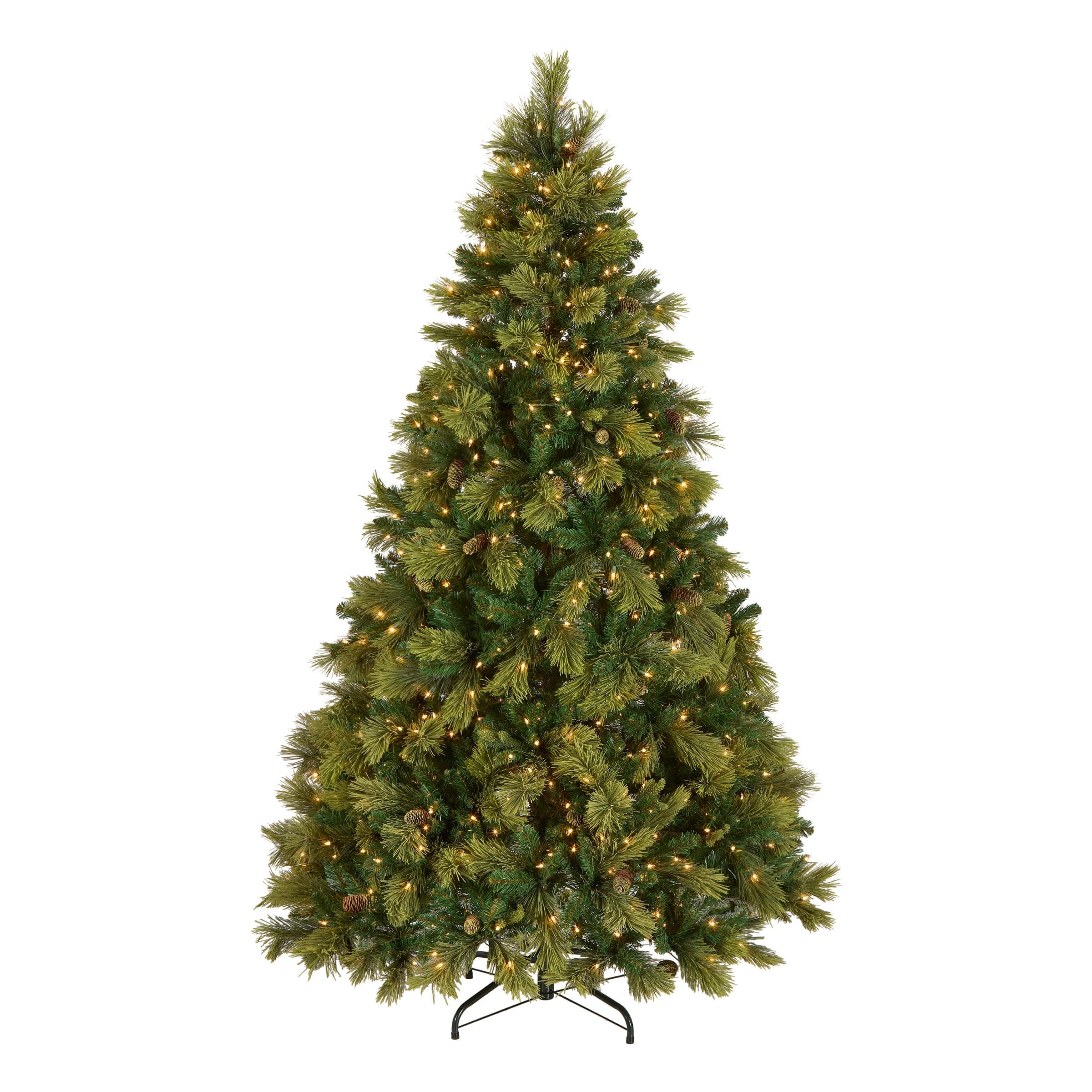 National Tree Company 7.5 ft Pre-Lit Carolina Pine Artificial Christmas Tree, 750 Clear Lights, 1,399 Tips, Includes Stand, Green