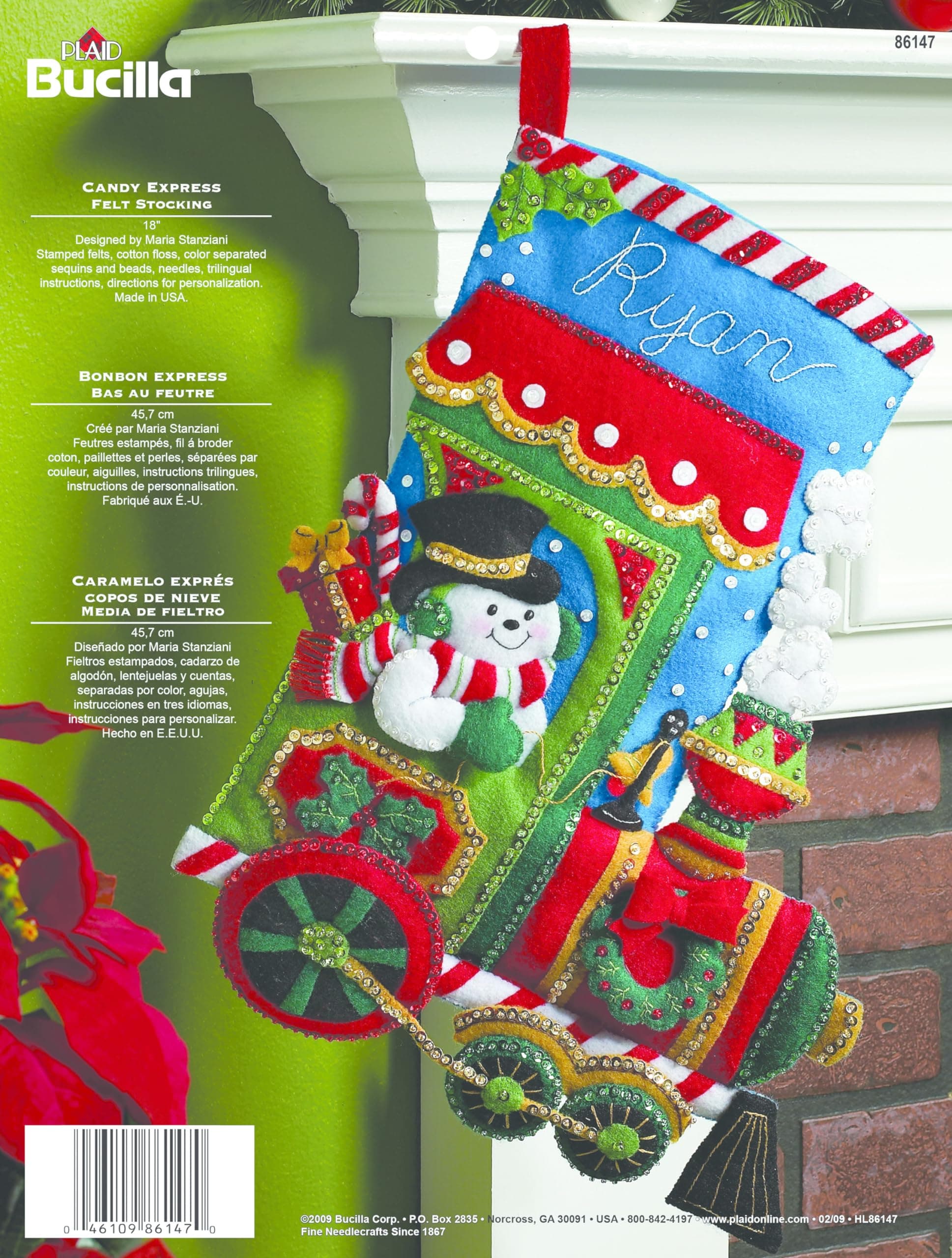 Candy Express Stocking Felt Applique Kit, 18 Long