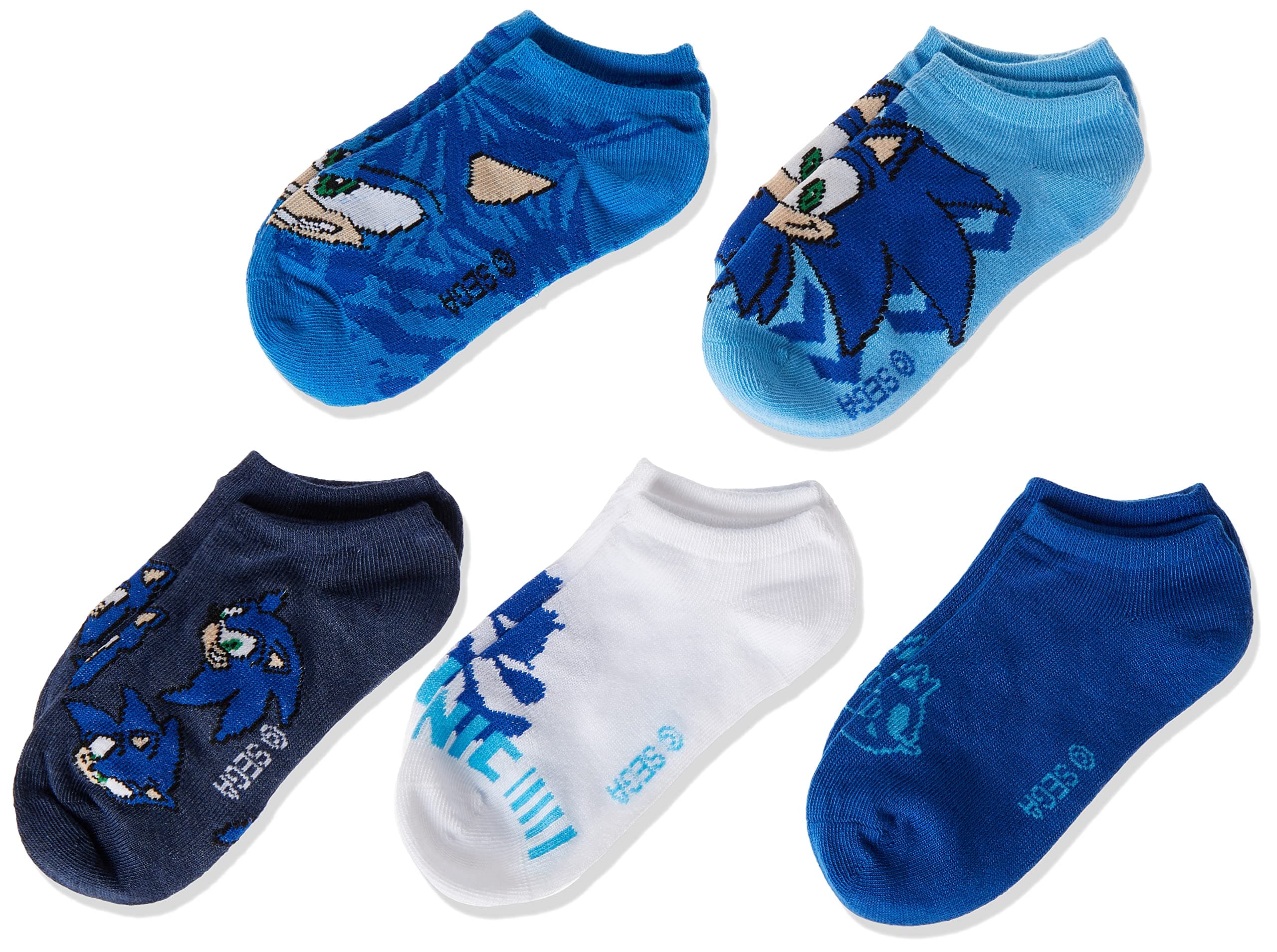 Sonic The Hedgehog boys 5 Pack No Show Socks