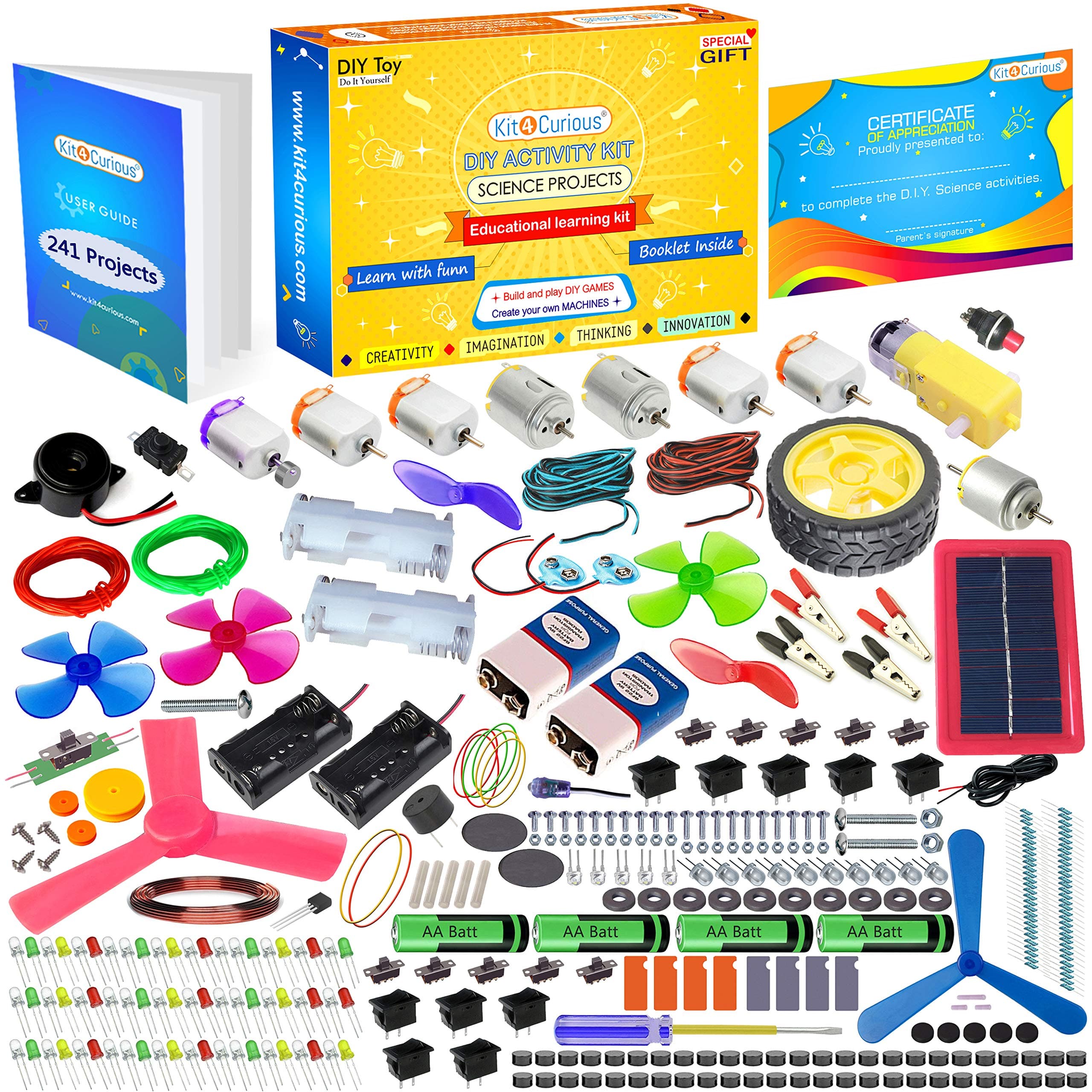 kit4curious® science & fun diy activity learning educational stem toy for 7+ years - tinkering, experiment, school project, innovation kit- Multi color