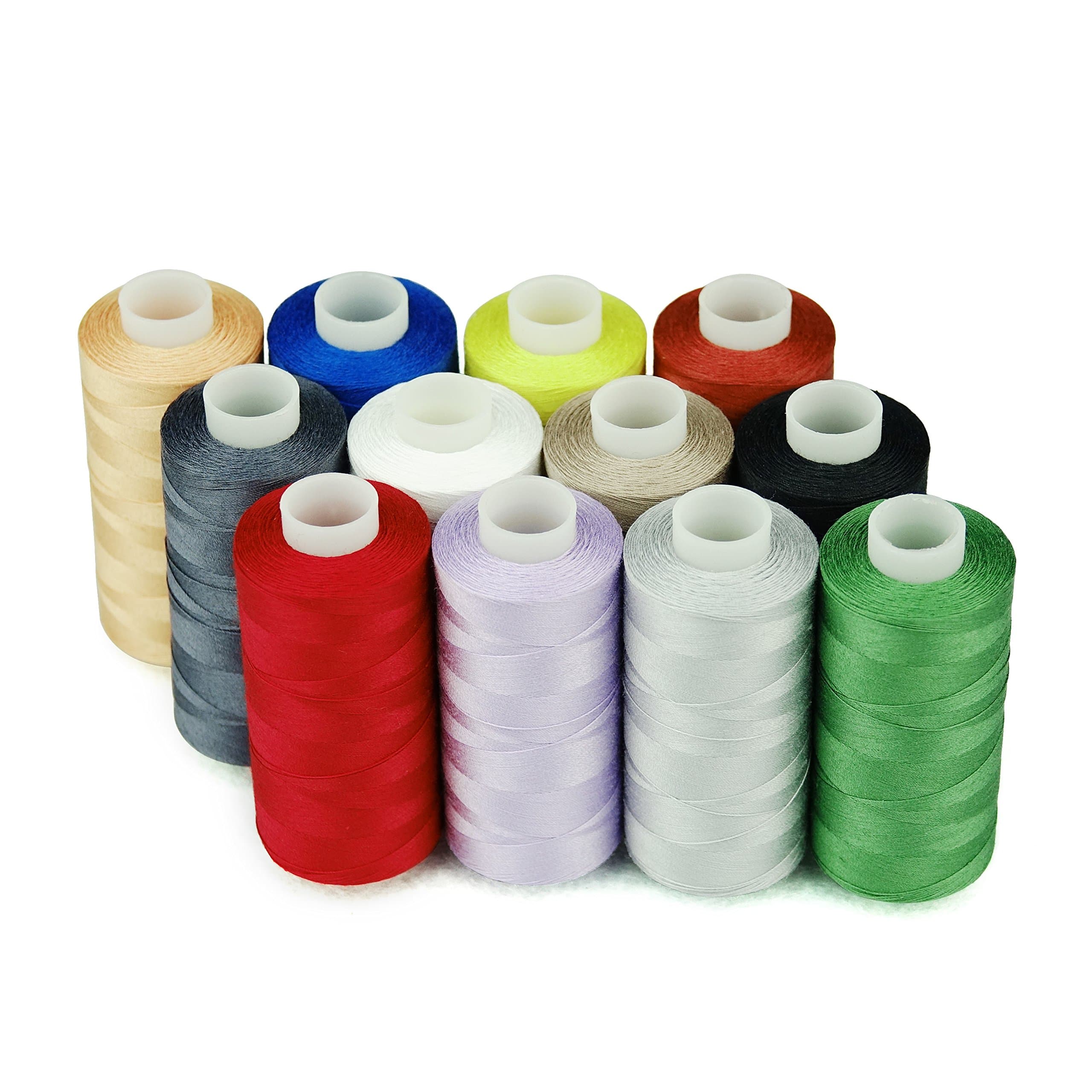 12 Multi Colors 100% Cotton Sewing Thread 50s/3 Thread for Quilting etc - 550 Yards Each 12C02