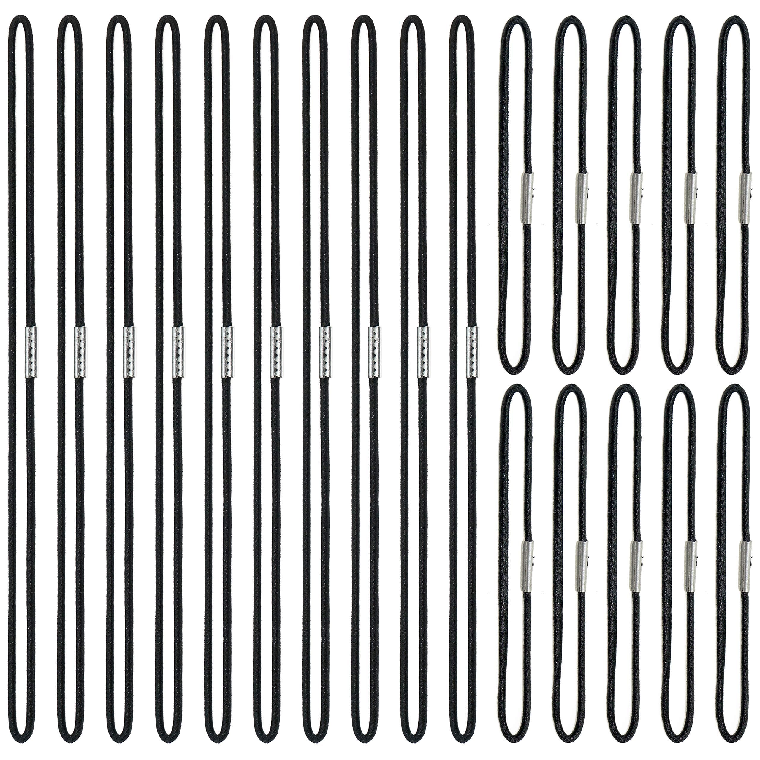 20 Pcs 2 Sizes Elastic Bands for Notebook Stretchy Closure Loop for Travel Journals Black Ties Bookmark for Daily Planner Refills