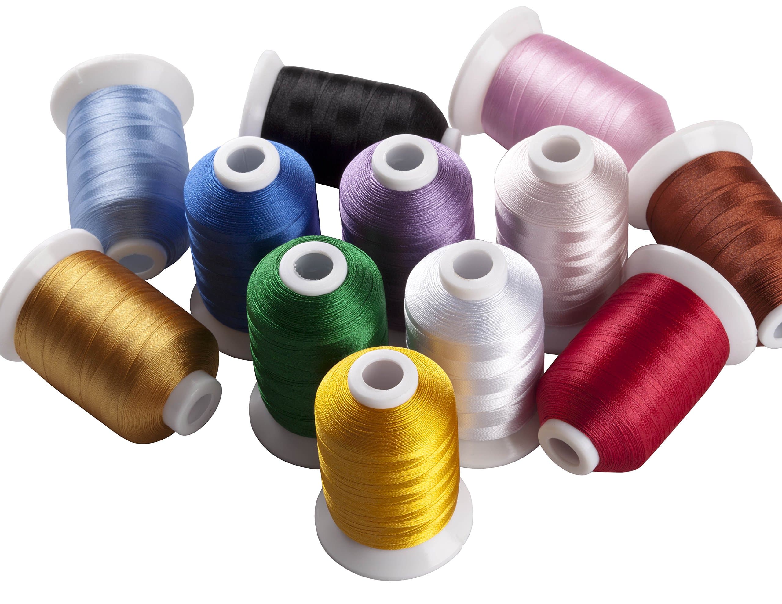Simthread 12 Brother Colors Polyester Embroidery Thread, 1100 Yrds Each
