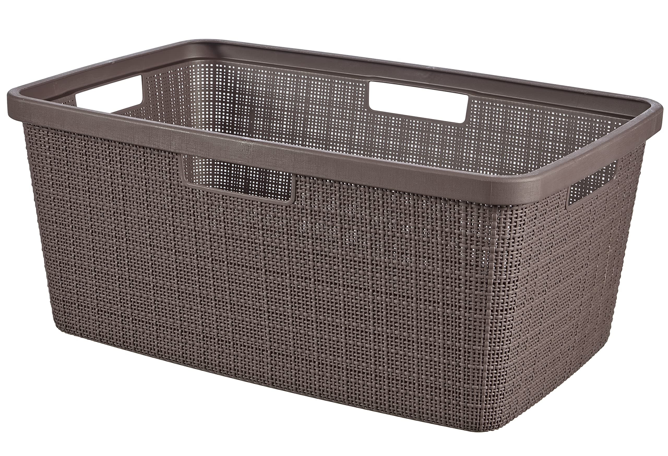 Curver Jute 46L Laundry Basket, Peppercorn