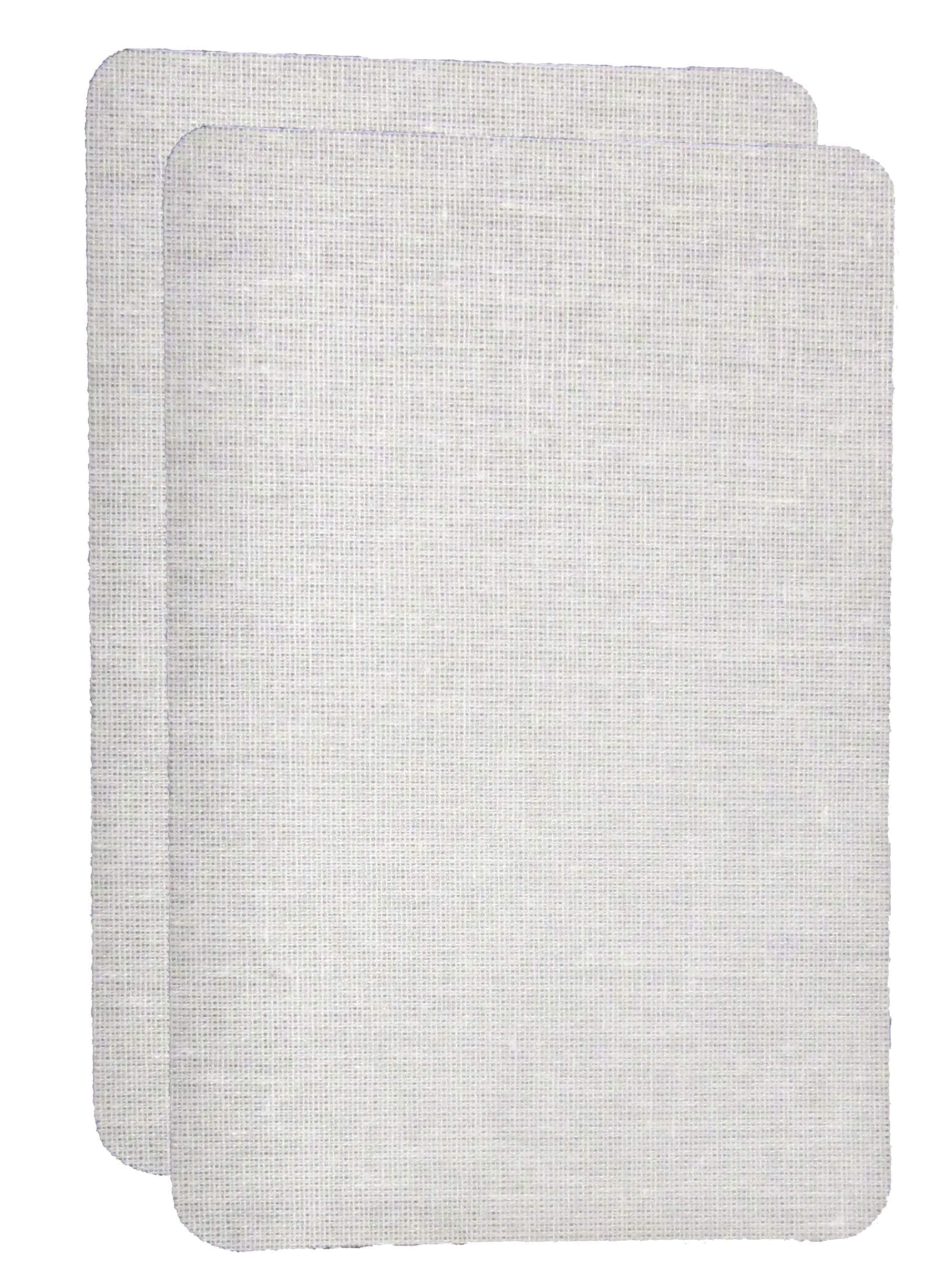 IHS Range iron-on patch, cotton, 10 cm x 15 cm, repair patch, repair kit 2er Set Weiß