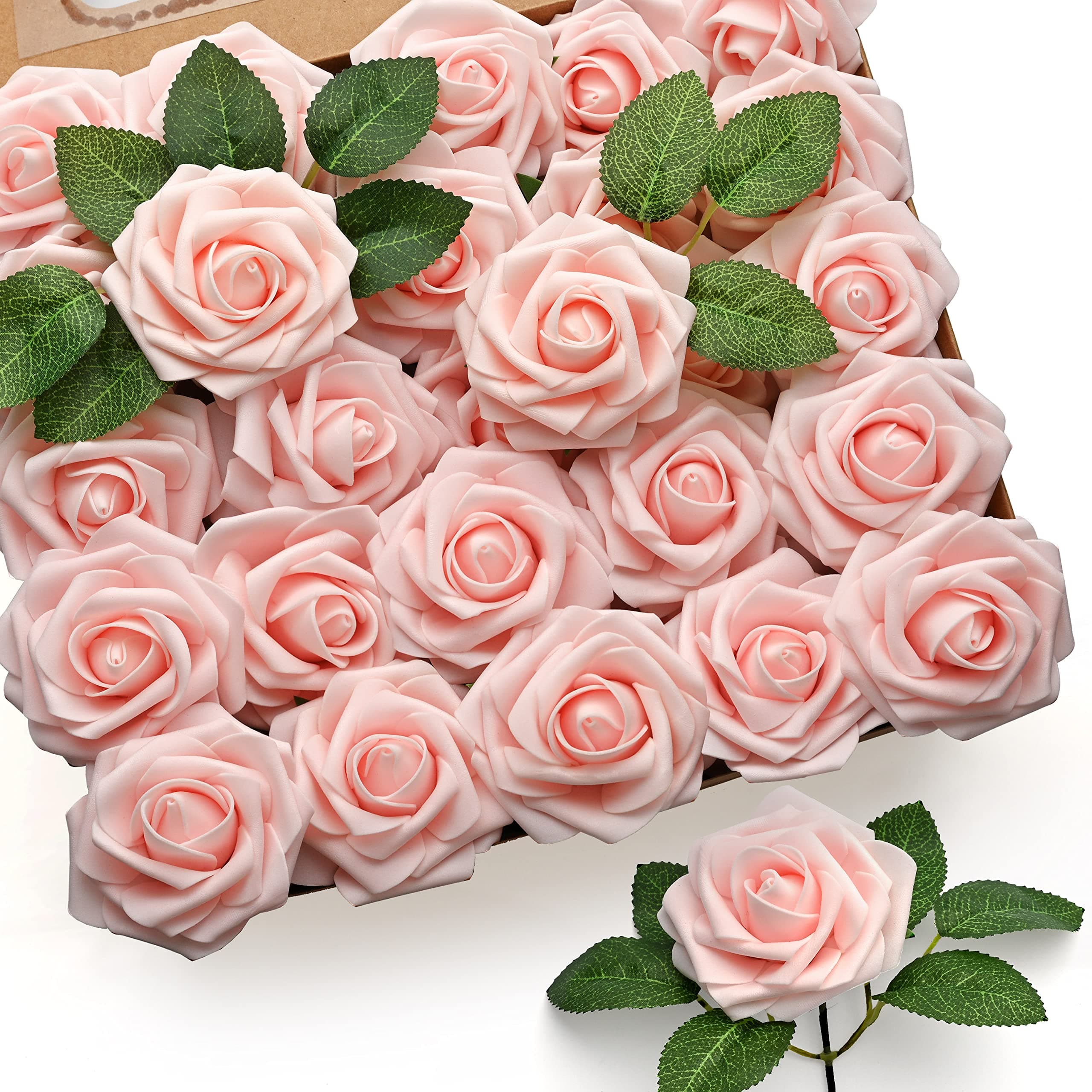 50Pcs Pink Fake Roses