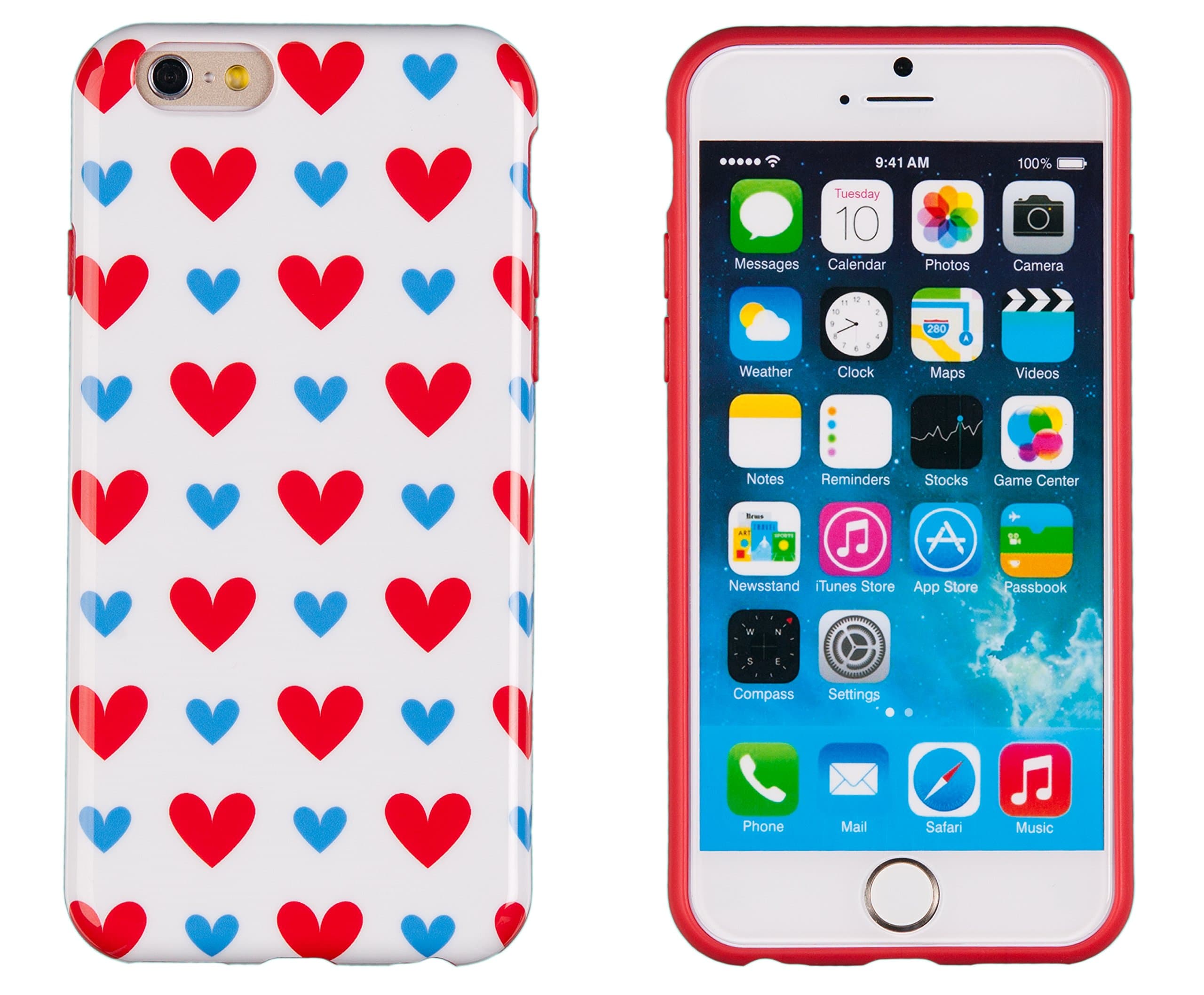 iPhone 6 Case, DandyCase Perfect PATTERNNo Chip/No Peel Flexible Slim Case Cover for Apple iPhone 6 (4.7" Screen) [Colorful Hearts]