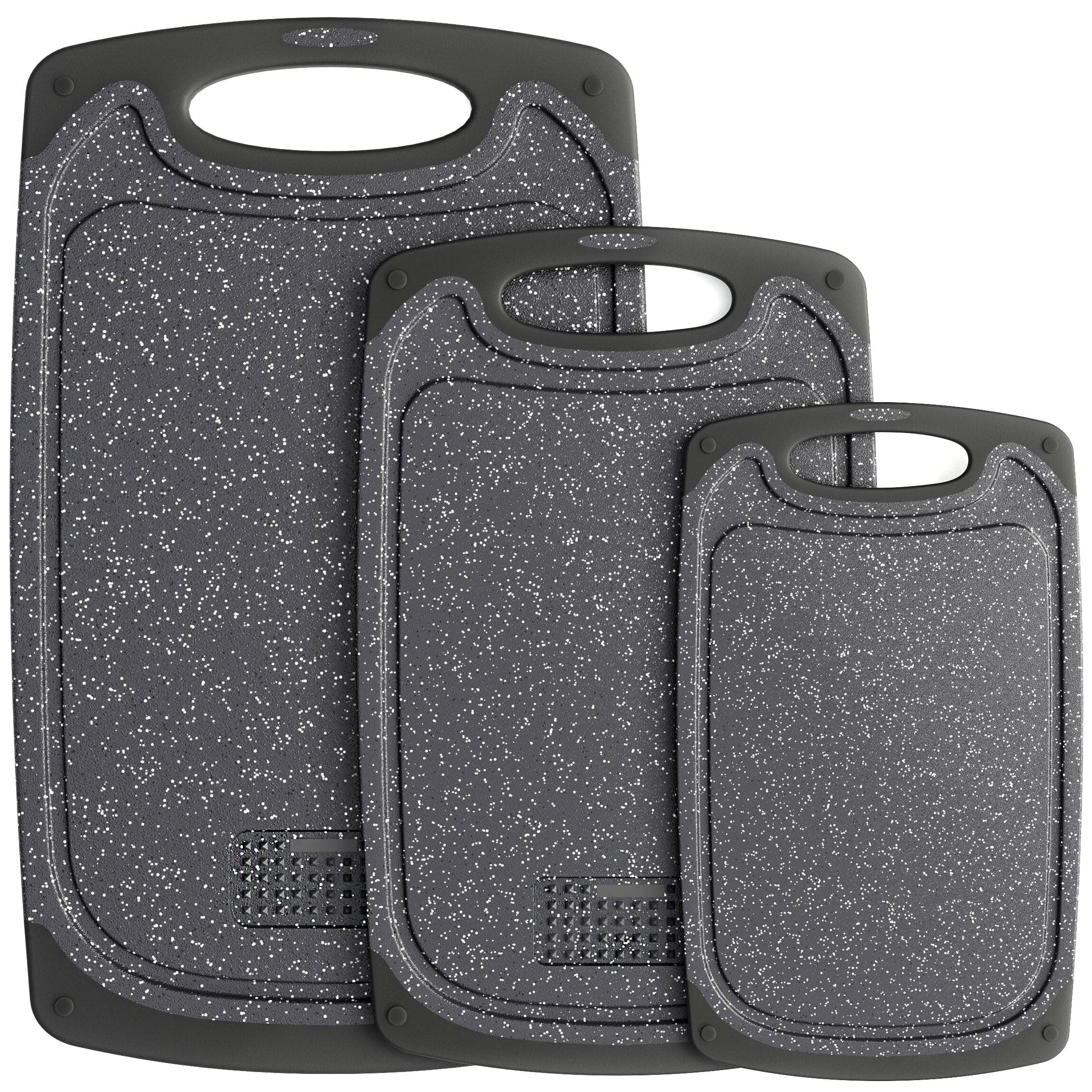 Tribal Cooking Cutting Boards - 3 Set - Warrior Strength Small to Extra Large Cutting Boards for Kitchen, Meat, Vegetables - Dishwasher Safe, Juice Groove, Non-Slip Rubber Chopping Board Set