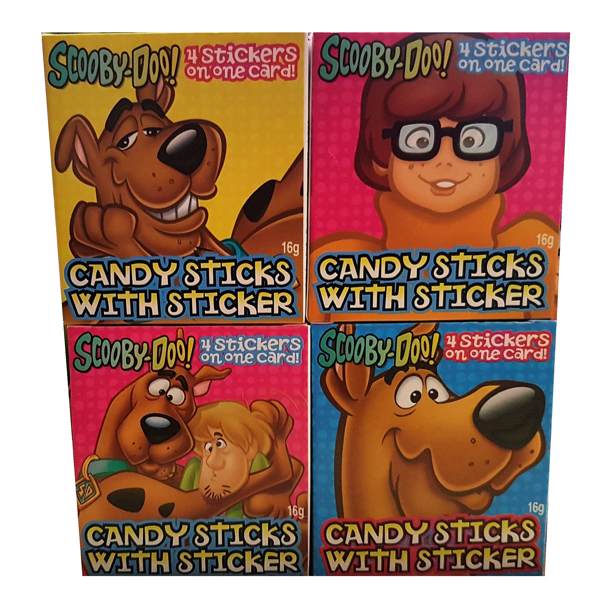 Scooby-Doo - Assorted Sweet Candy Sticks with Mini Stickers (Pack of 6)