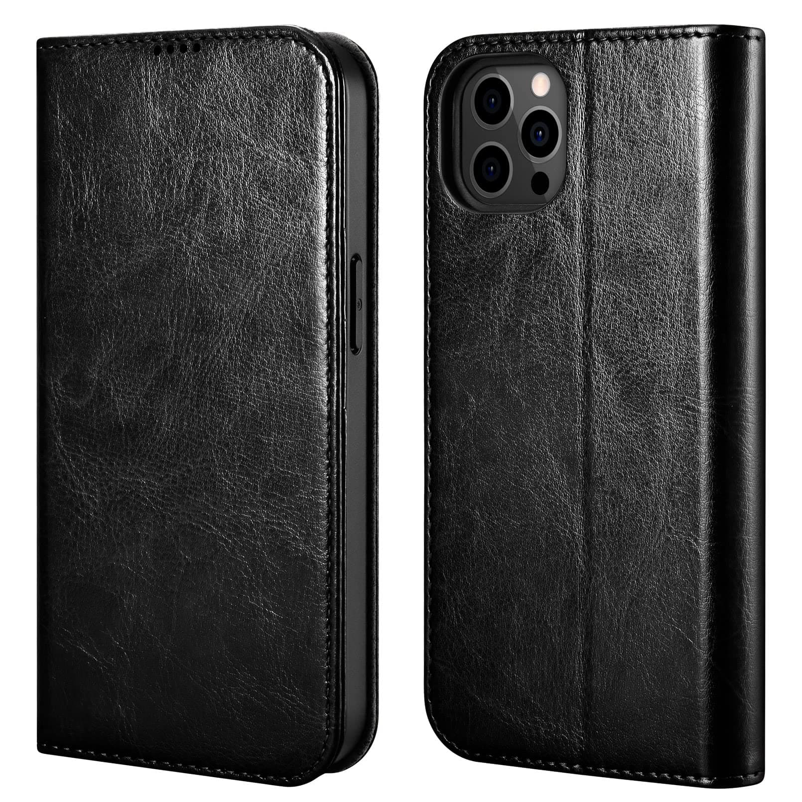 ICARERWallet Case for iPhone 13 Pro Max, iPhone 13 Pro Max Leather Case, RFID Blocking Credit Card Holder Slots Magnetic Closure Kickstand Flip Folio Cover for iPhone 13 Pro Max 6.7 Inch 2021 (Black)