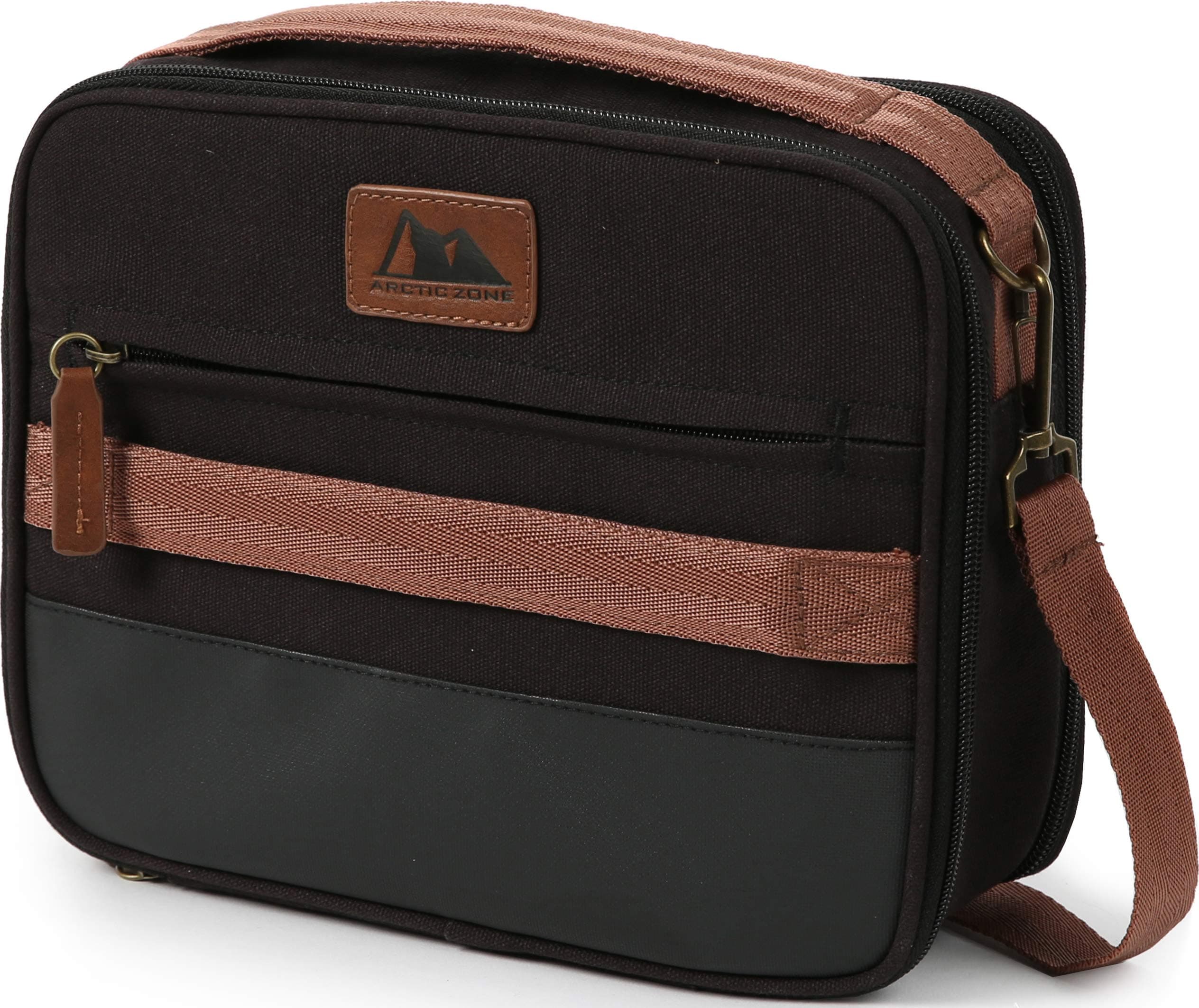 Arctic ZoneCanvas Expandable Horizontal Lunch Box with Removable Shoulder Strap - Black