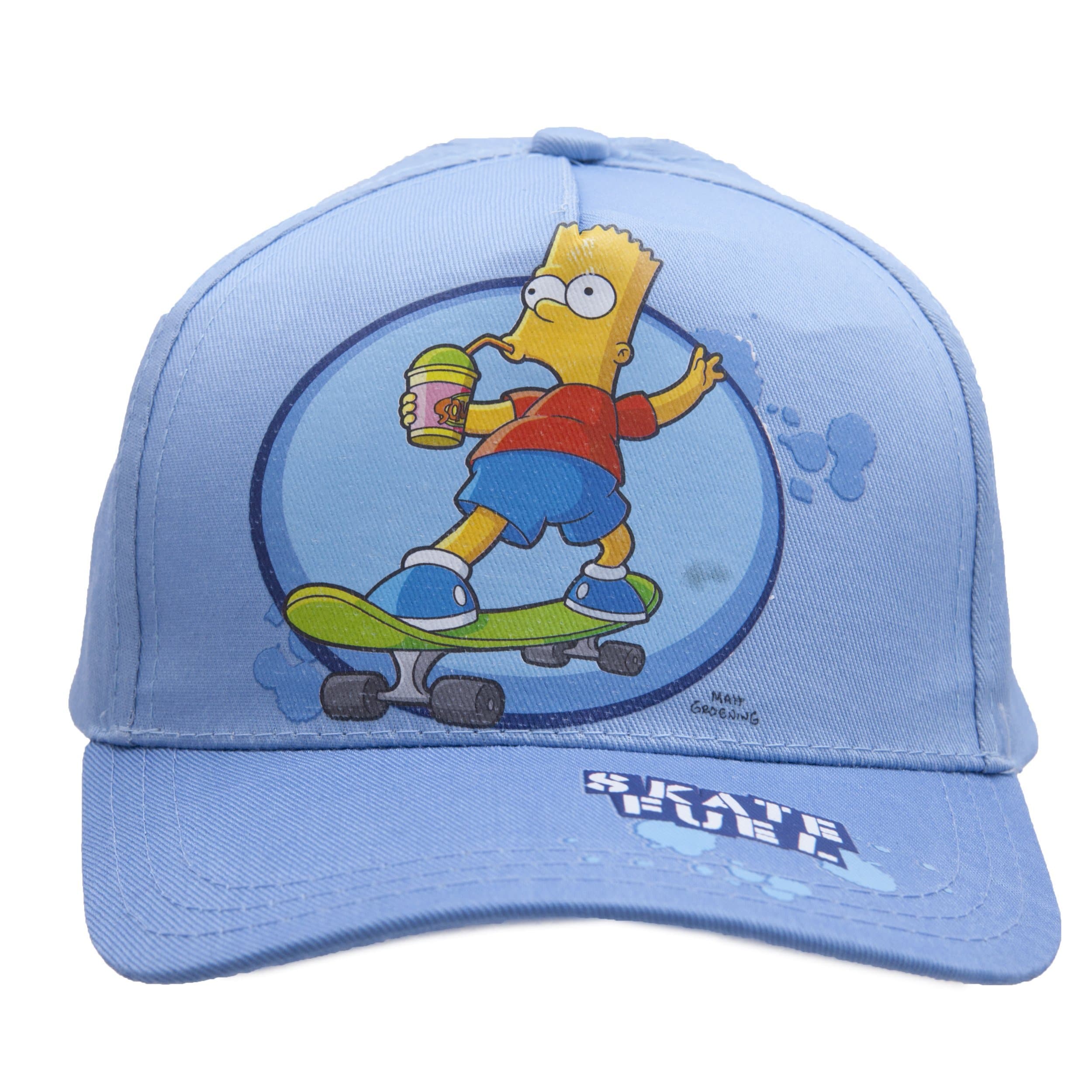 Kids Official Bart Simpson Baseball Cap Sun Hat - Bart Skating - Ages 9-12 Years