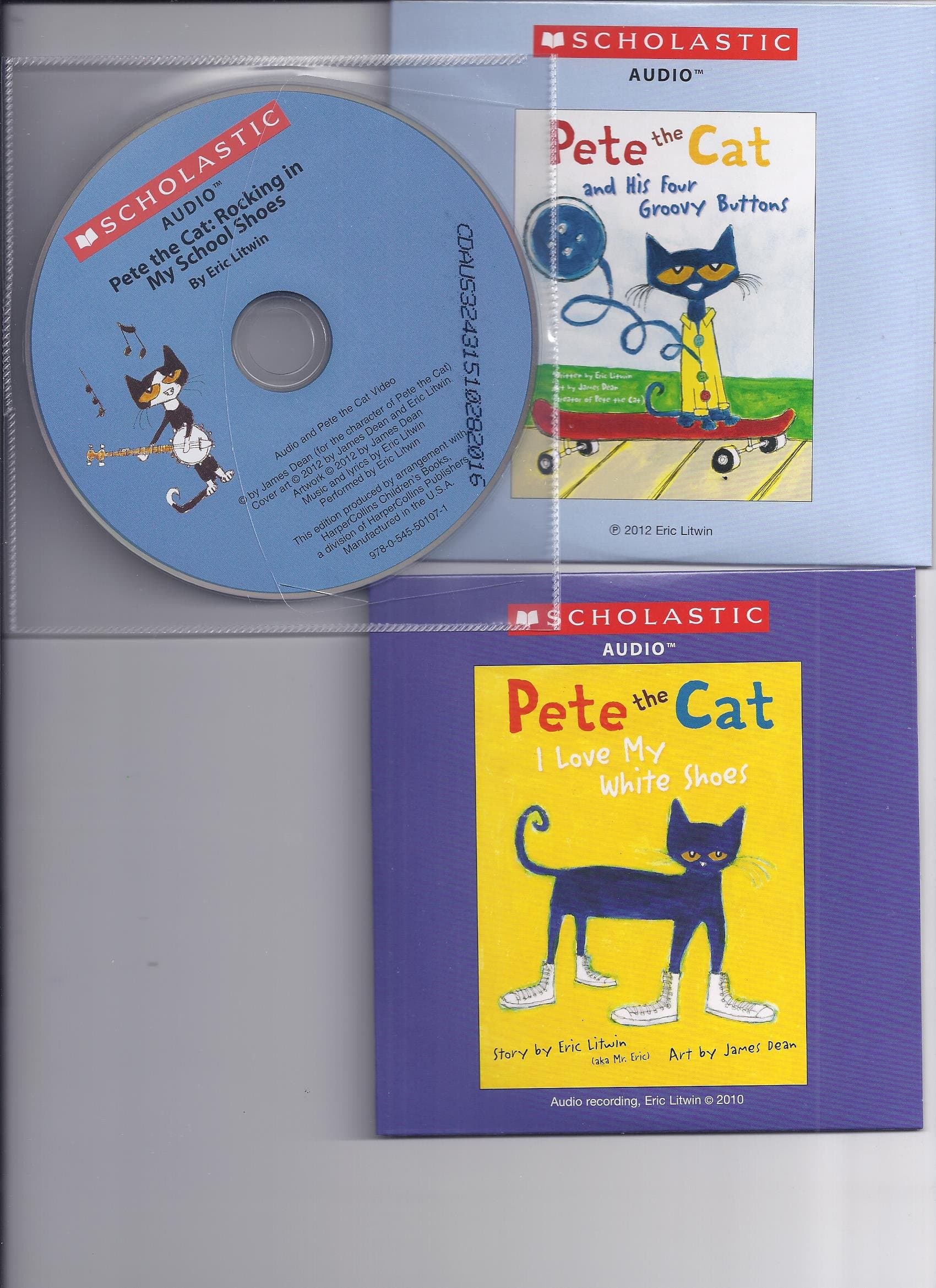 Pete the Cat Audio CD Pack : Includes 3 Audio CDs : Pete the Cat and His Four Groovy Buttons CD / Pete the Cat: I Love My White Shoes CD / Pete the Cat: Rocking in My School Shoes CD (Pete the Cat Audio CDs) Audio CD – January 1, 2013