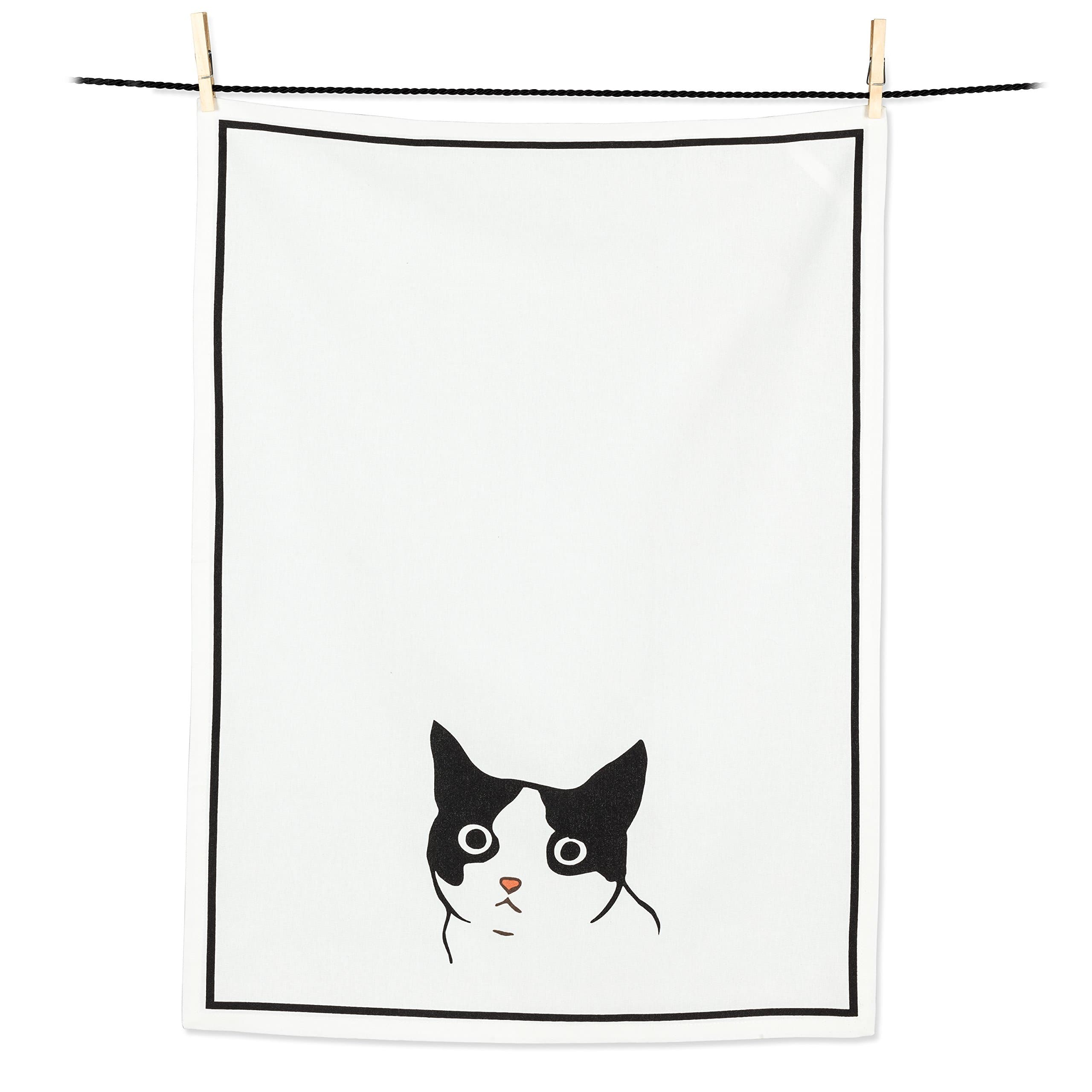 Abbott CollectionTea Towel, White/Black