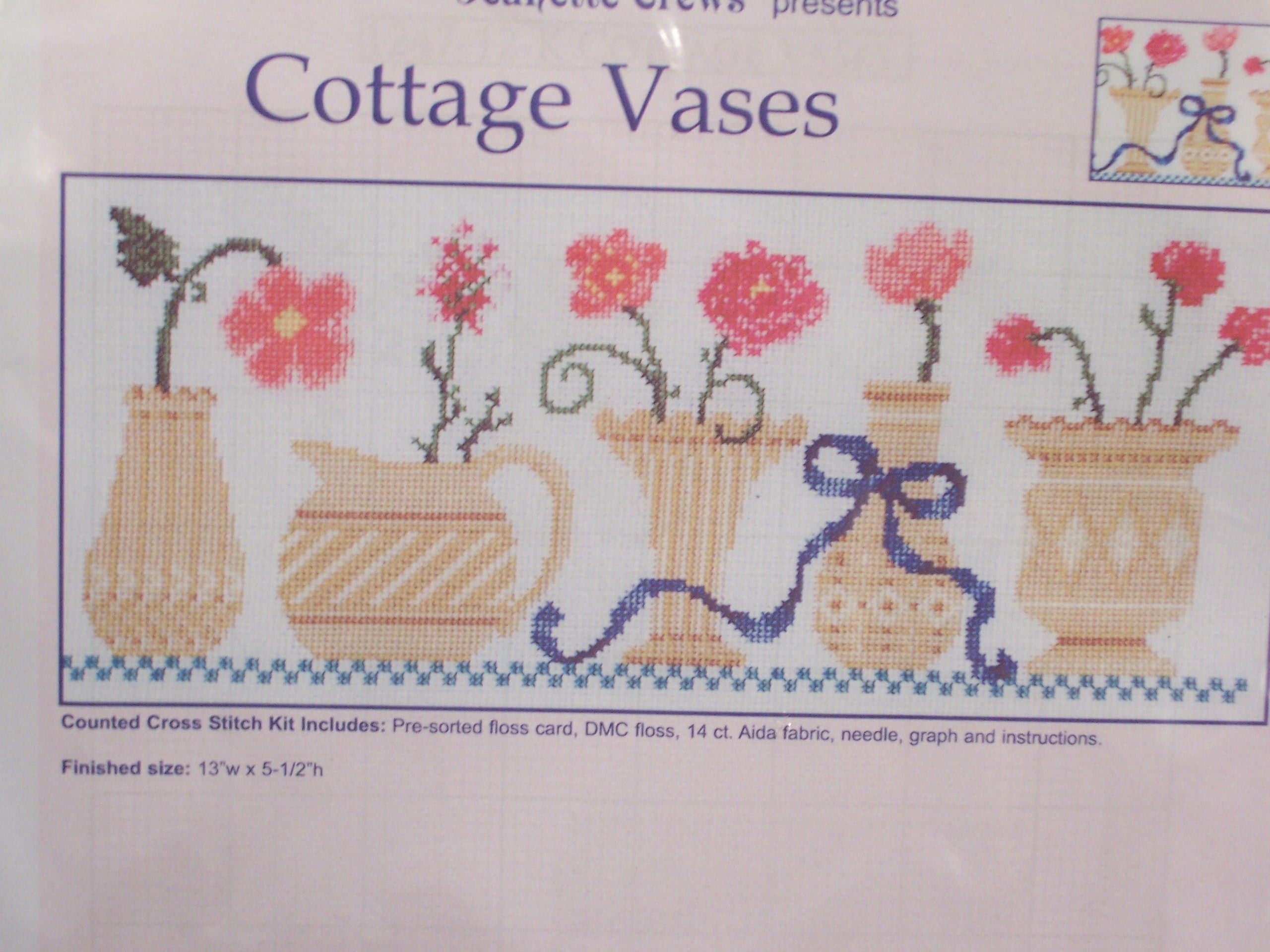 Cottage Vases Counted Cross Stitch Kit