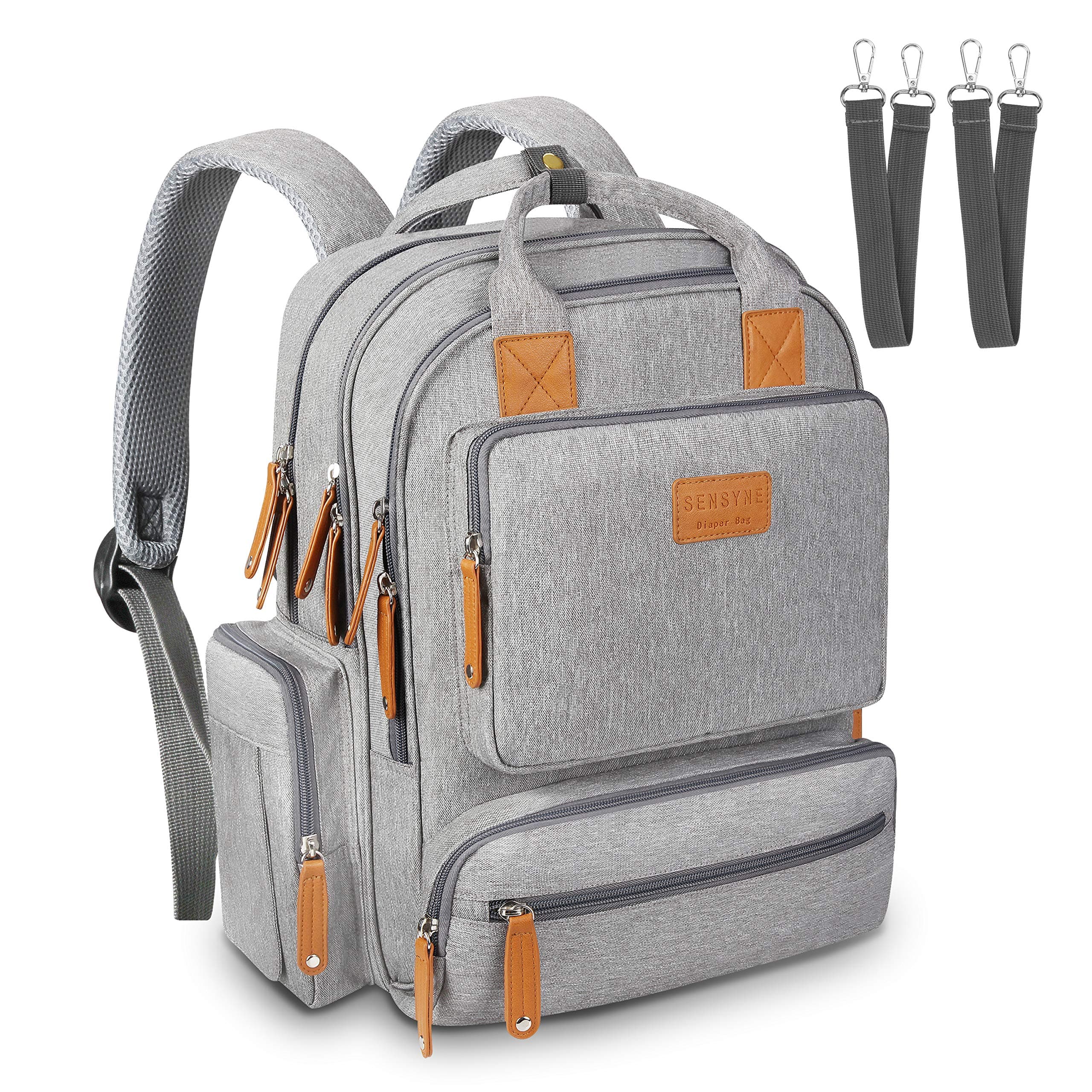 Baby Neutral Multi-Function Diaper Bag Backpack, Gray, 15.4 x 6.3X 17.4 Inch