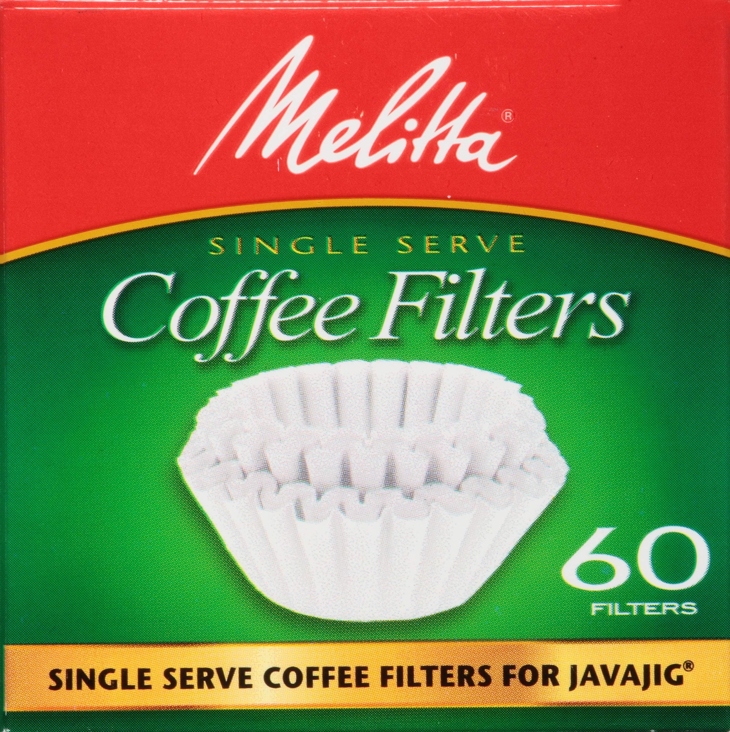 Melitta Java Jig, Single Serve Paper Coffee Filters, 60-Count