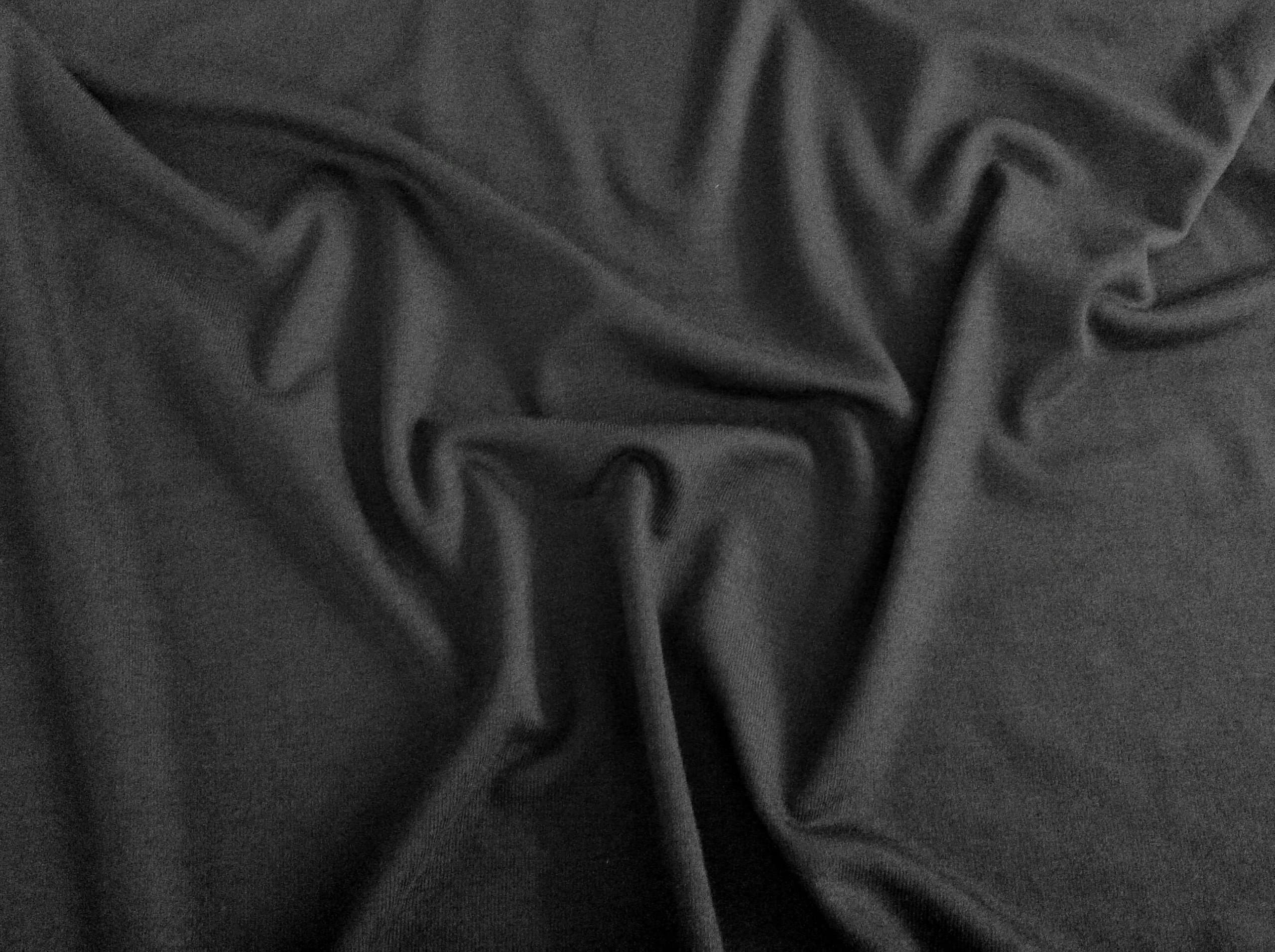 Black Viscose Elastane Spandex (Stretch) Fabric Plain 152cm wide per metre