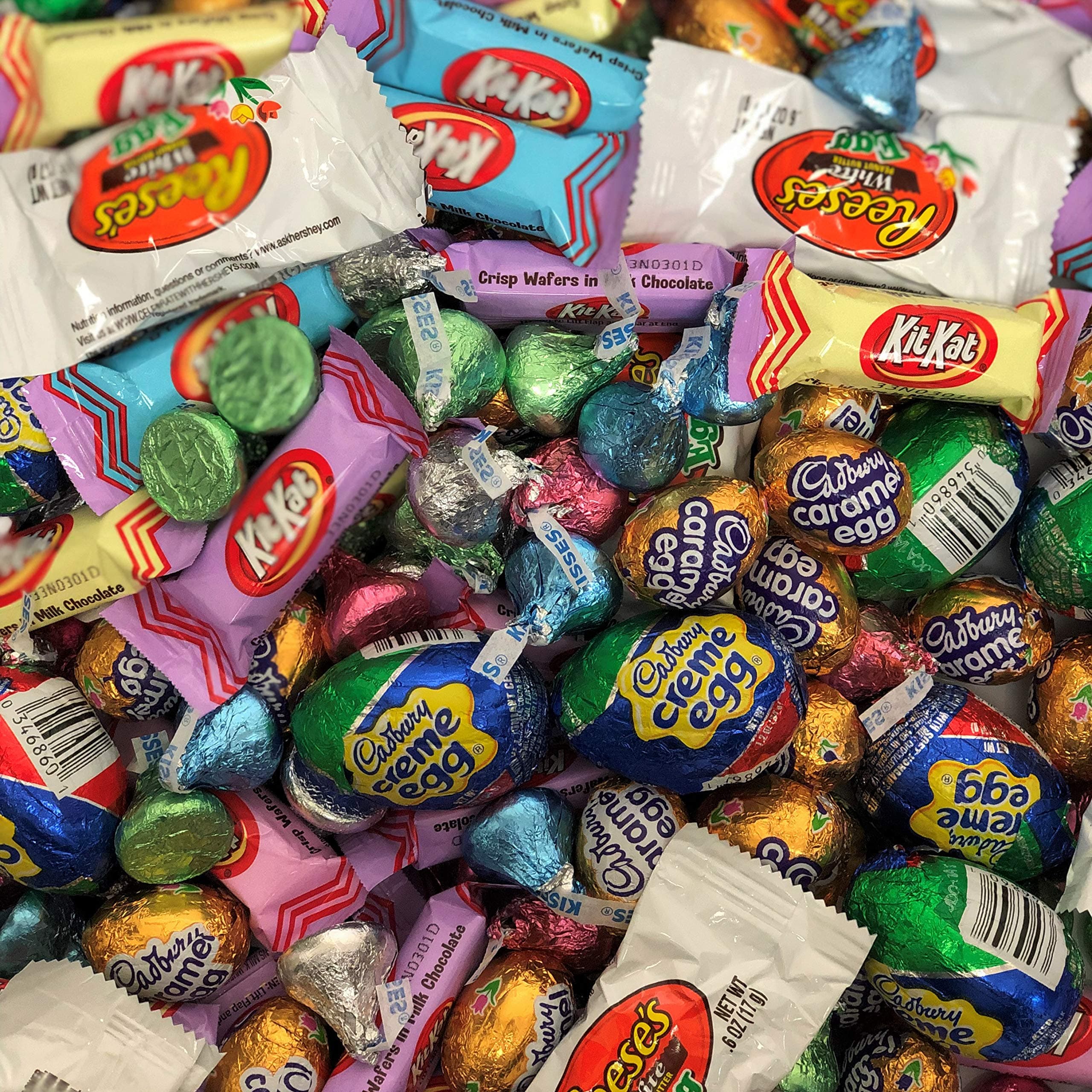 Easter Chocolate Candy Mix - Kit Kat Miniatures, Cadbury Eggs, Hershey’s Kisses, Peanut Butter Mini Eggs, Perfect For Easter Baskets, Pack of 4 Pounds