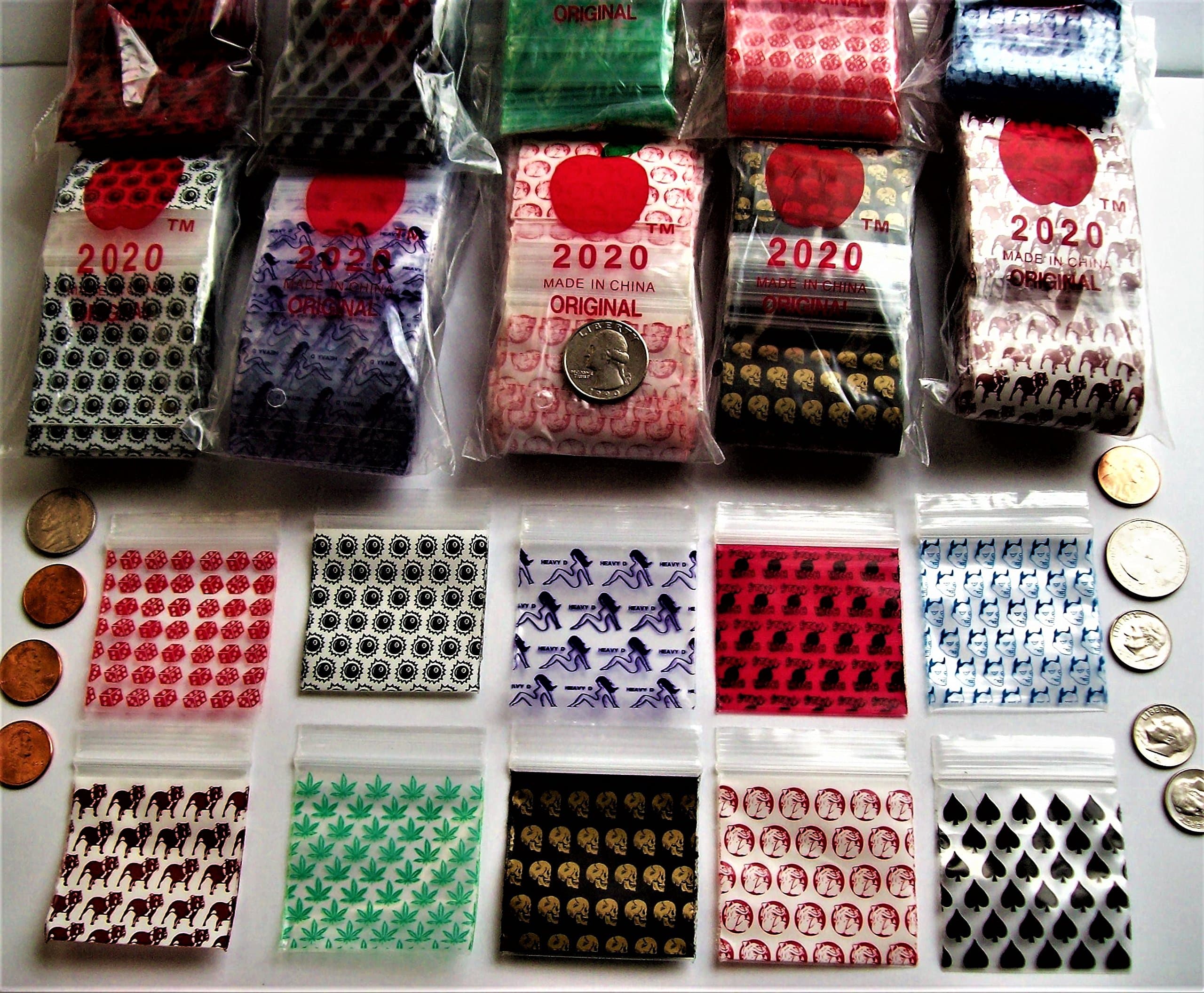 2020 Assorted Print 1000 Zip lock mini Baggies. Mix Random Design (1000 Baggies)