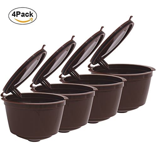 Reusable Refillable Coffee Capsules Cup Filter for Nescafe Dolce Coffee Pods (Brown)
