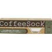 CoffeeSock ColdBrew Filter - The Original Reusable Coffee Filter- GOTS Certified Organic Cotton Reusable Coffee Filter (64 OUNCE GLASS RING)