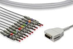 Replacement For Burdick 7514 Direct-connect Cables By Technical Precision - EKG ECG cable with 10 Leads and Banana Connector Ends - 1 Pack