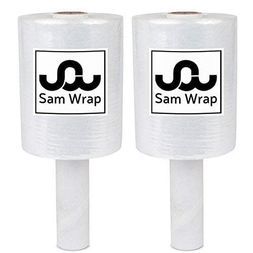 (R) Stretch Wrap 5" x 1000' Roll With Handle, 80 Gauge Extra Thick Durable Self-Adhering Plastic Wrap for Moving, Packing Wrap Industrial Strength, Clear Plastic Pallet Shrink (2 Pack)