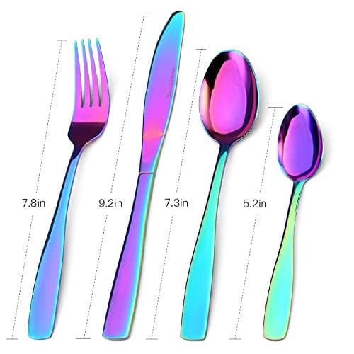 32-piece rainbow cutlery set