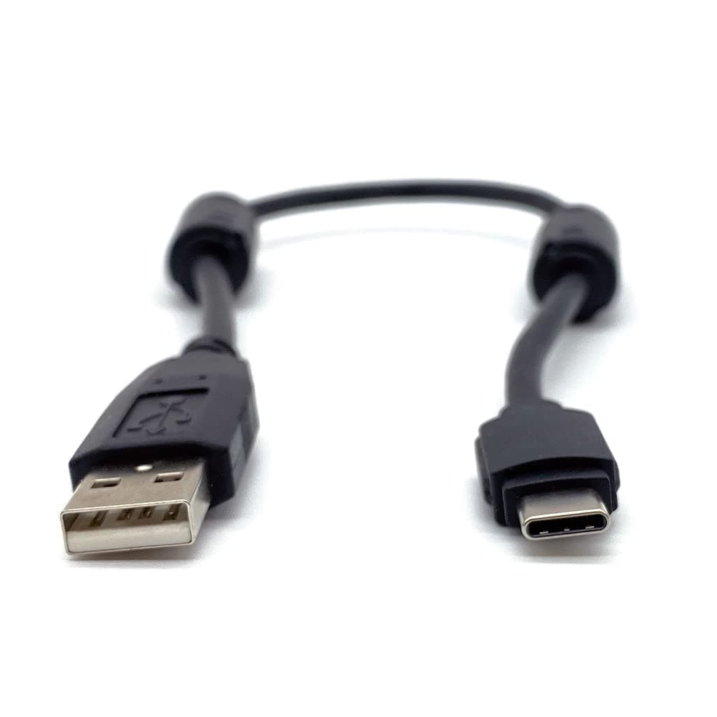 Shielded Short USB-A to USB-C Cable with Ferrites