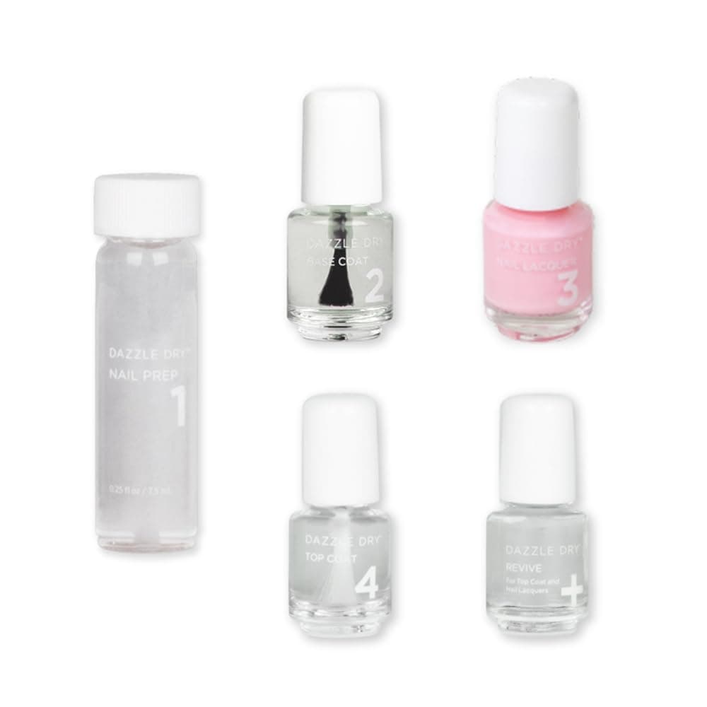 Mini Kit 4 Step System - Yoga Mama - A light chalky bubblegum pink. Full coverage cream. (5 Piece Kit / 5 Manicures)