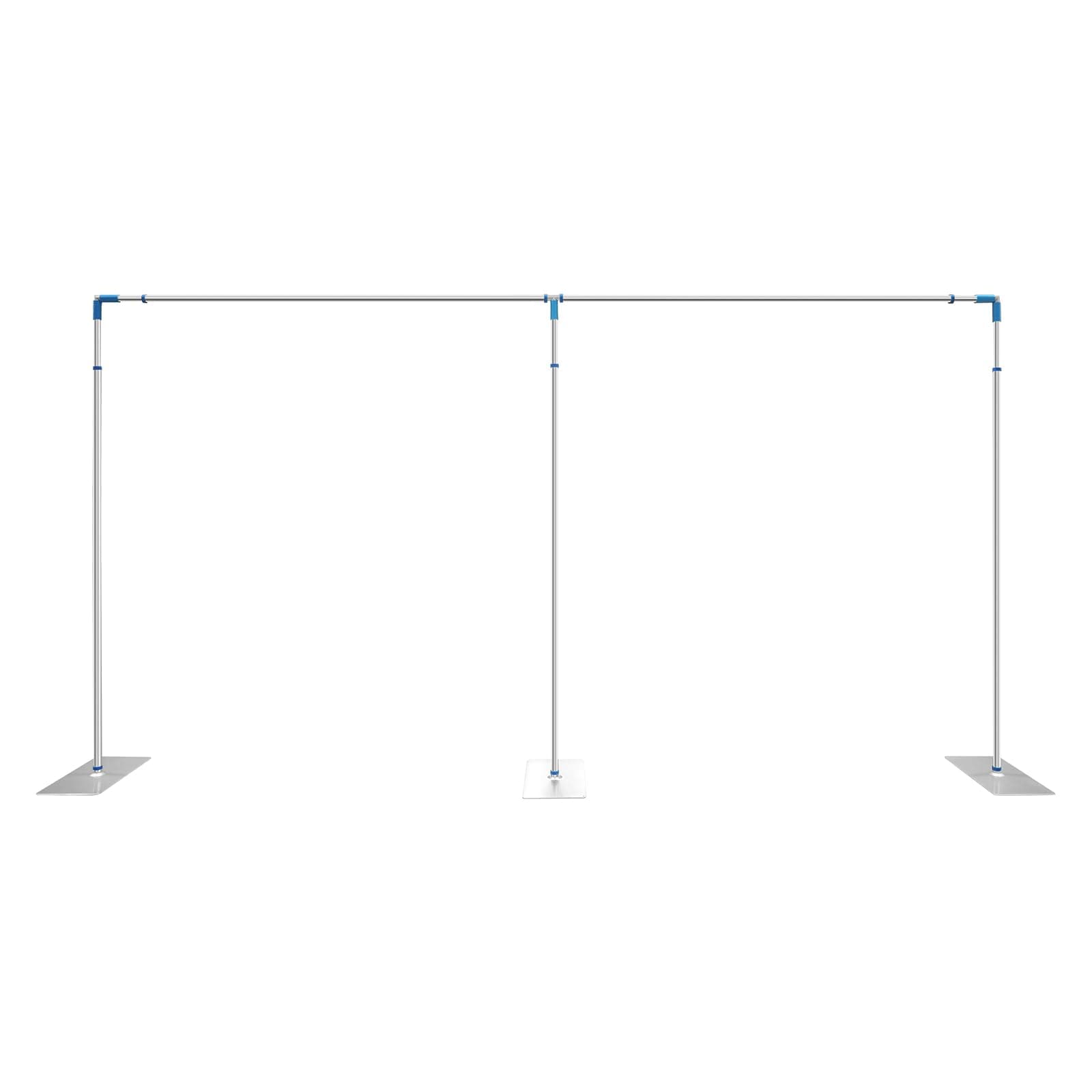 20ft x 10ft Adjustable Telescopic Portable Pipe and Drape Backdrop Stand Photography Background Photo Studio Support Equipment Party Event Wedding Decoration Exhibition Trade Show Curtain Frame