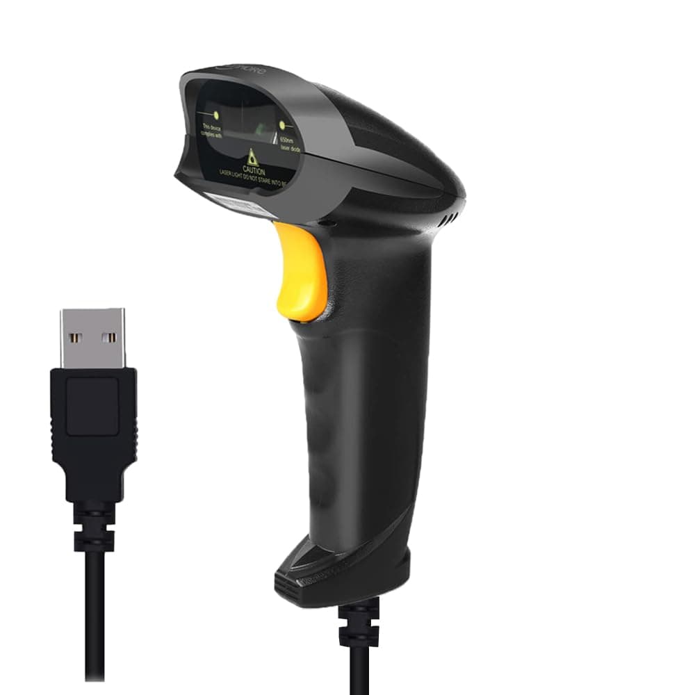 Handheld USB Barcode Scanner Wired 1D Bar Code Reader with USB Cable for Supermarket, Convenience Store, Warehouse (USB 1D)