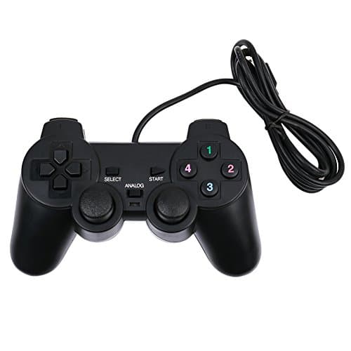 Wired Game Controller - USB Pc Computer Vibration Shock Gamepad Gaming Controller -Double Vibration Feedback Motors (Black)