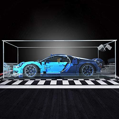 RAVPump Acrylic Display Case for Technic Bugatti Chiron Model - Clear Display Box Showcase Compatible with Lego 42083 ( Lego Set not Included )