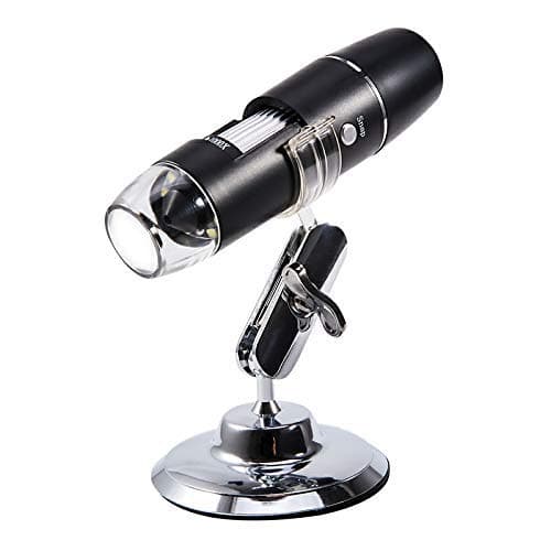 DecentGadget Wireless Digital Microscope, Wifi Microscope Mini Handheld 50x-1000x Magnification Endoscope with Metal Stand USB Camera with HD 1080P 2MP 8 LED Lights for Android/IOS Smartphone Tablet