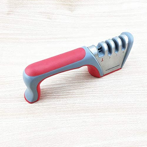 Knife Sharpener 4 in 1, Upgraded 4-Stage Blade Sharpener Stone, Kitchen Knife Scissor Sharpener to Repair, Restore, Sharp, Polish Blades, Professional Manual Chef Steel Knife Scissor Sharpening Tool