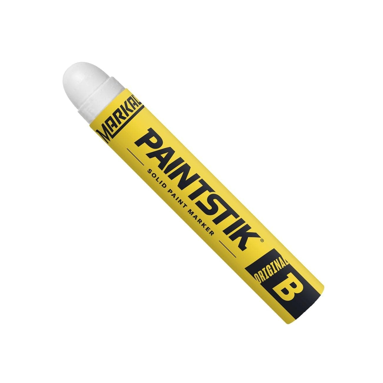 Markal B-Paintstik Solid Paint Ambient Surface Marker, 11/16" Diameter, 4-3/4" Length, White (Pack of 12)