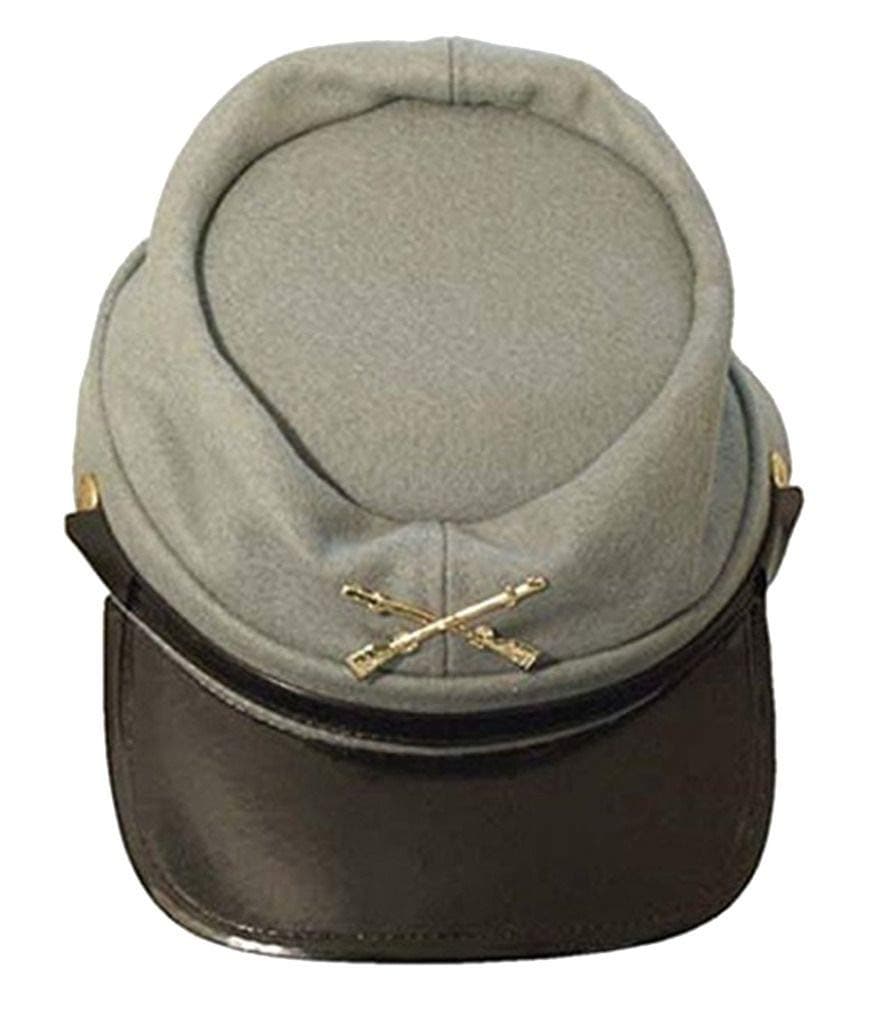 Civil War Wool Lined Kepi Hat - Gray
