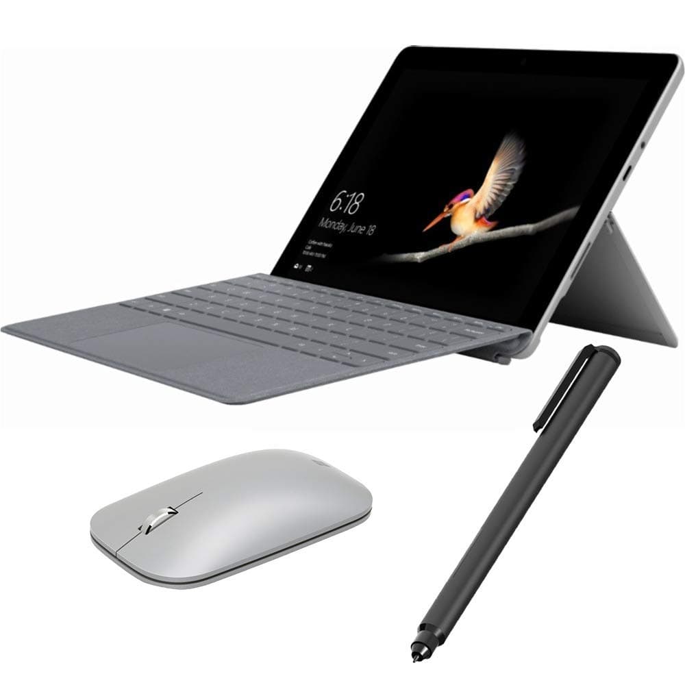 Microsoft Surface Go 2 in 1 PC Tablet Education Bundle 10" Touchscreen, 4GB RAM, 64GB Storage, Win 10 Pro, USB Type C, Keyboard, Mouse and Digital Pen Included - Platinum (Renewed)