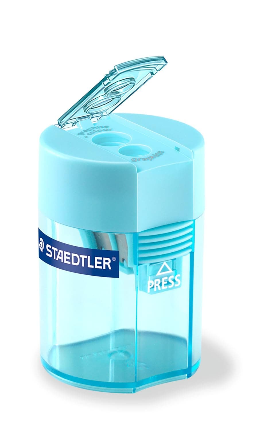STAEDTLER Double pencil sharpener with a cyan container
