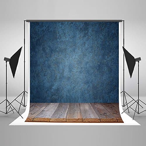 Photography Backdrop 8x8 Solid Blue Wall Background Backdrop with Dark Yellow Photo Backgrounds for Kids Photo Studio Props