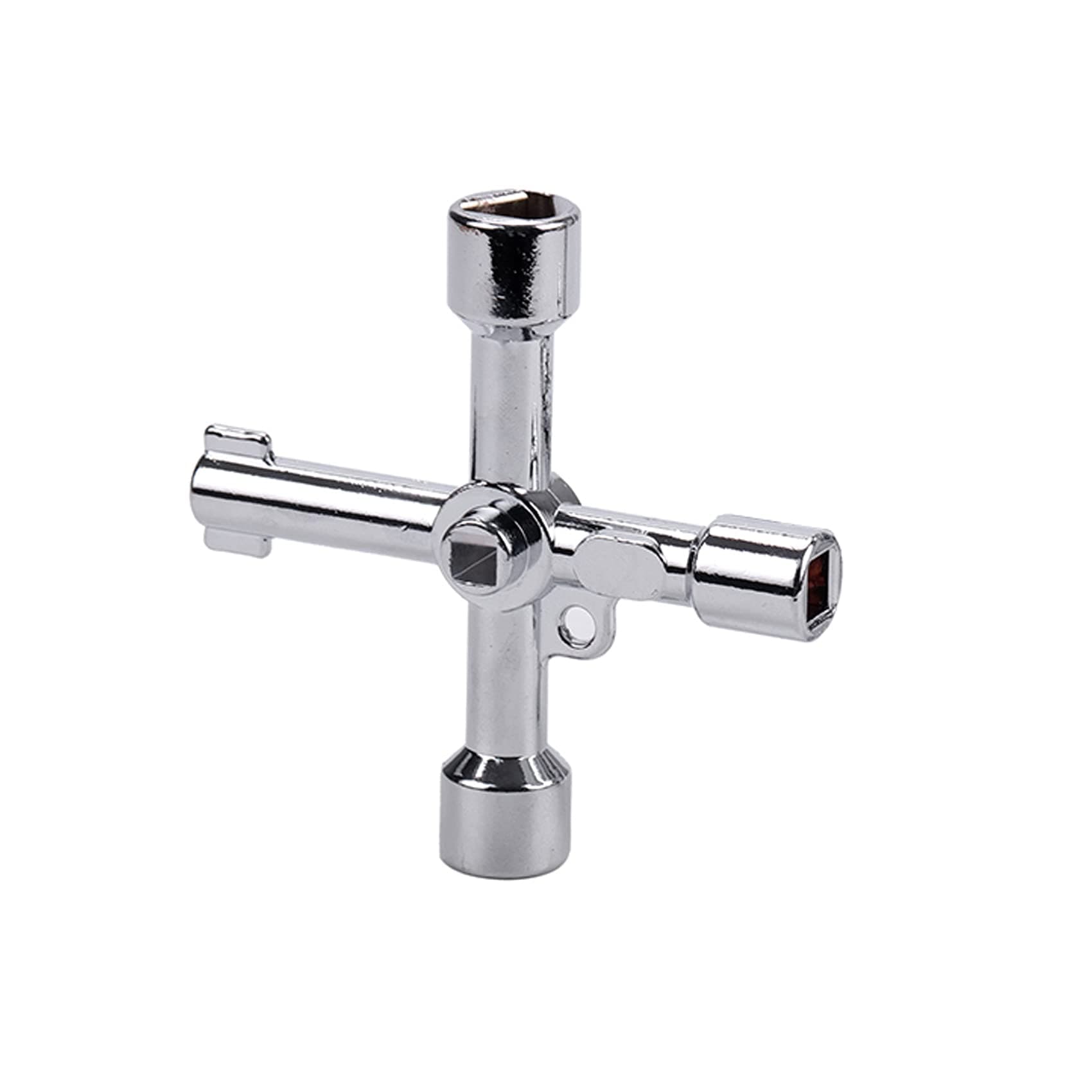 Muye Multi-function Cross Electric Control Cabinet Inside 4 Ways Universal Triangle Key Wrench Elevator Door Water Meter Valve Square Hole Key Silver