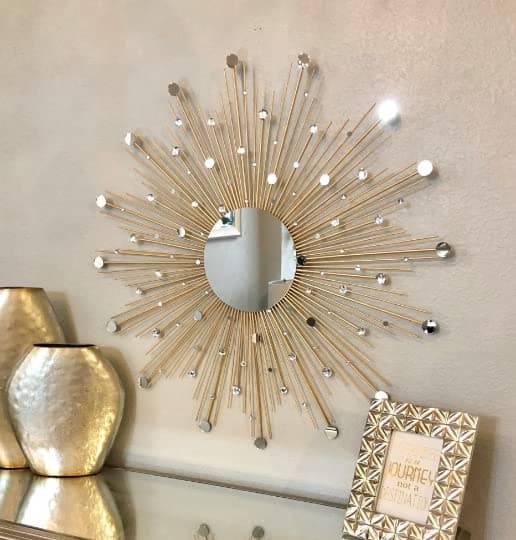 Generic 29" Gold Sunburst Wall Mirror