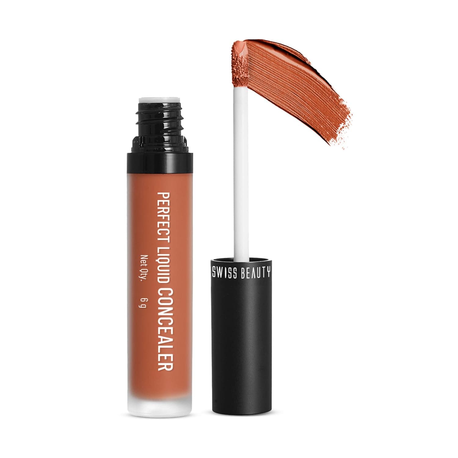 Swiss Beauty Liquid Light Weight Concealer With Full Coverage |Easily Blendable Concealer For Face Makeup With Matte Finish | Shade- Orange, 6g